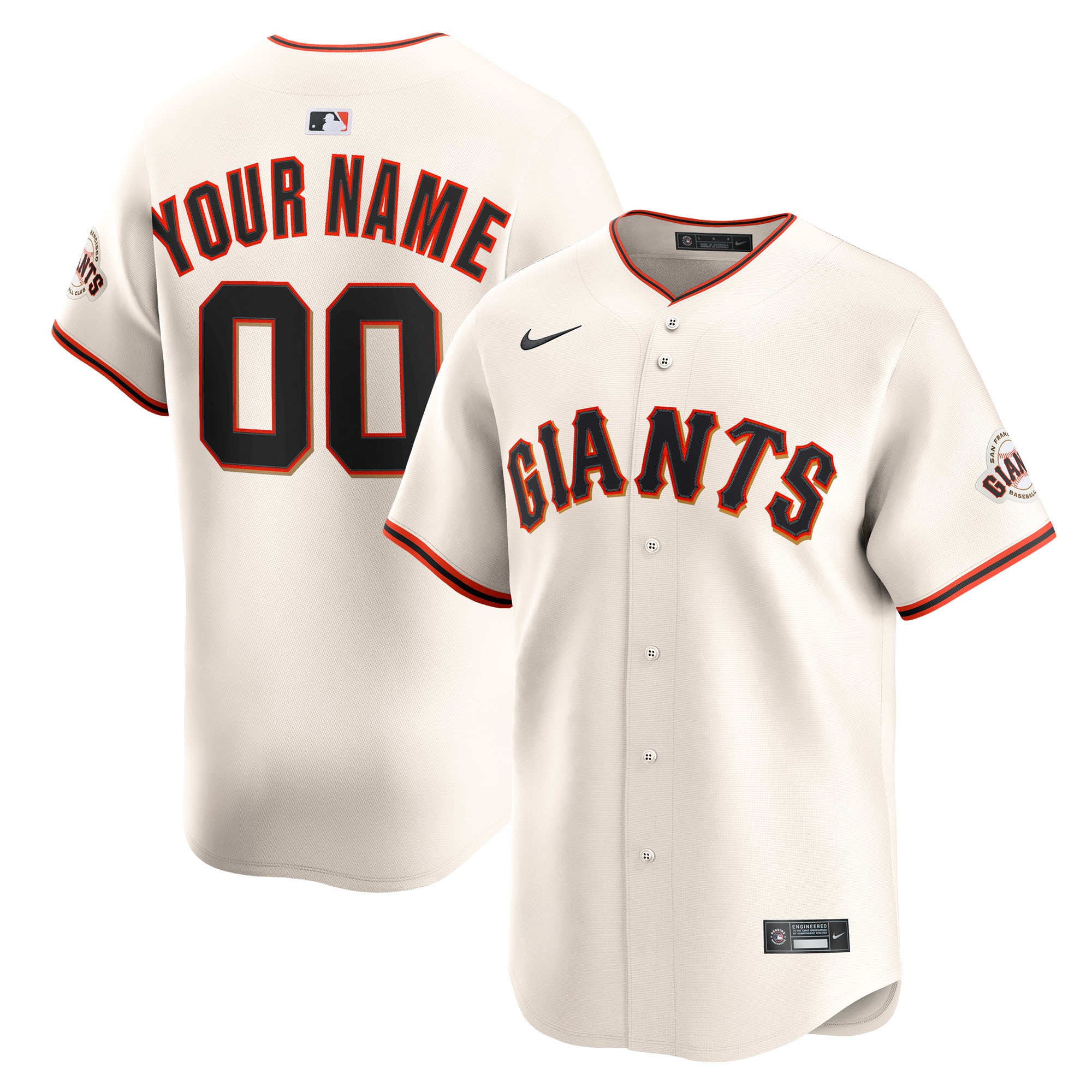 Men's San Francisco Giants Cream Home Limited Custom Jersey 