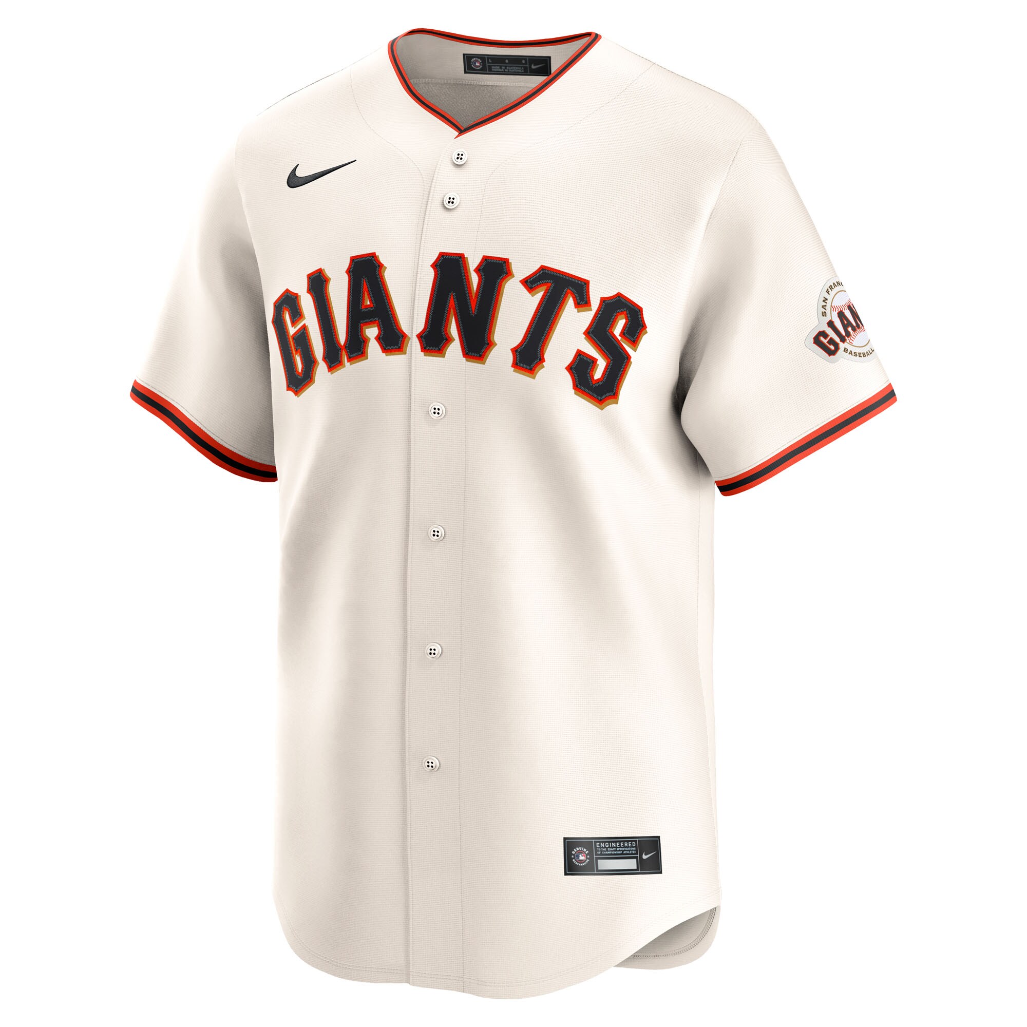 Alternative view of Men's San Francisco Giants Cream Home Limited Custom Jersey 