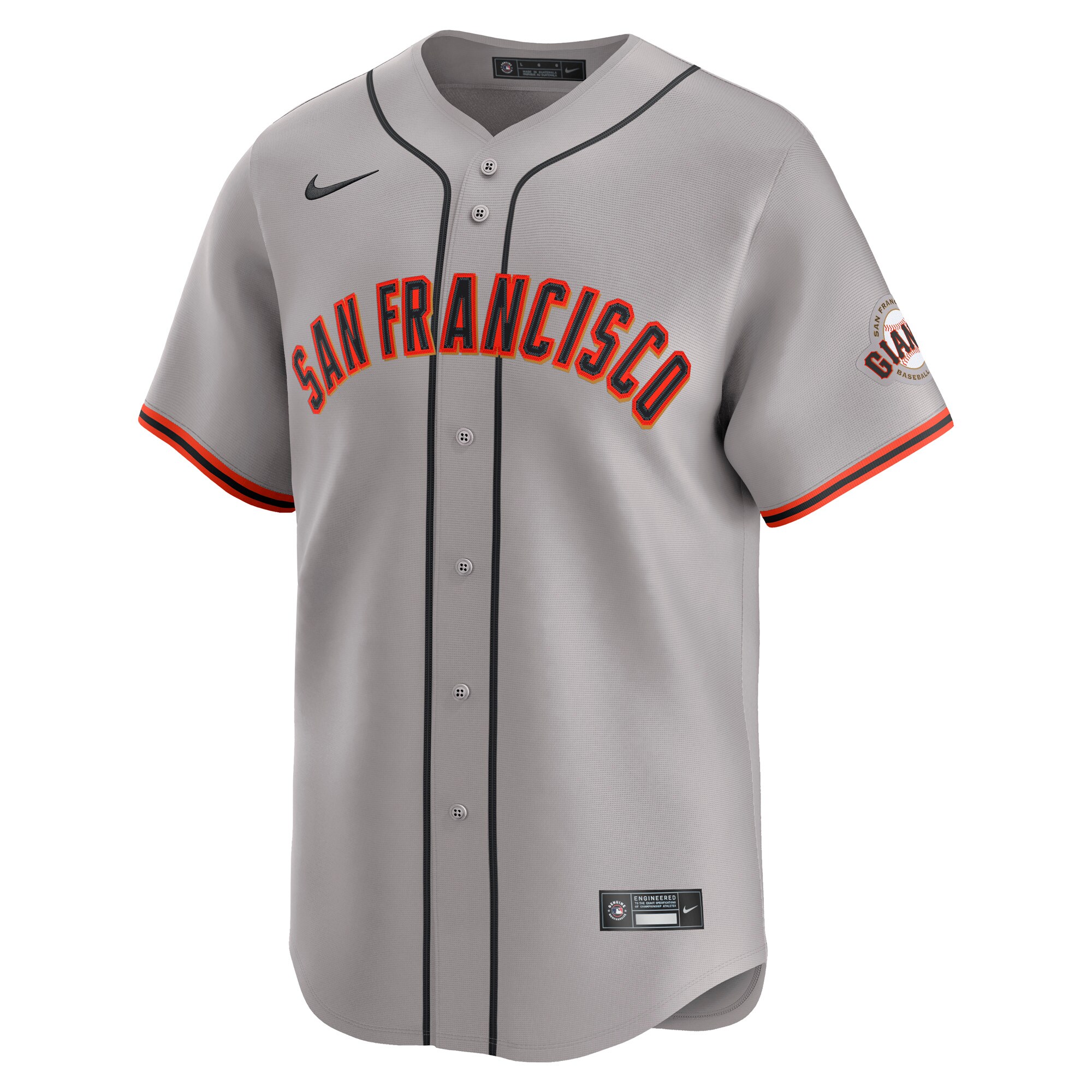 Alternative view of Men's San Francisco Giants Gray Away Limited Custom Jersey 