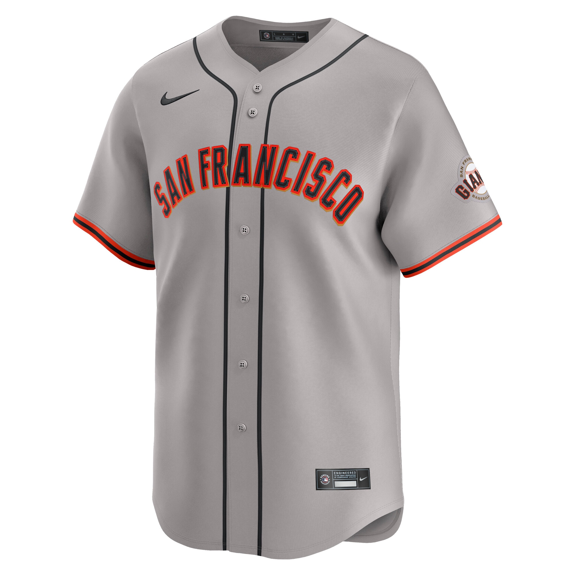 Alternative view of Men's San Francisco Giants Gray Away Limited Jersey 