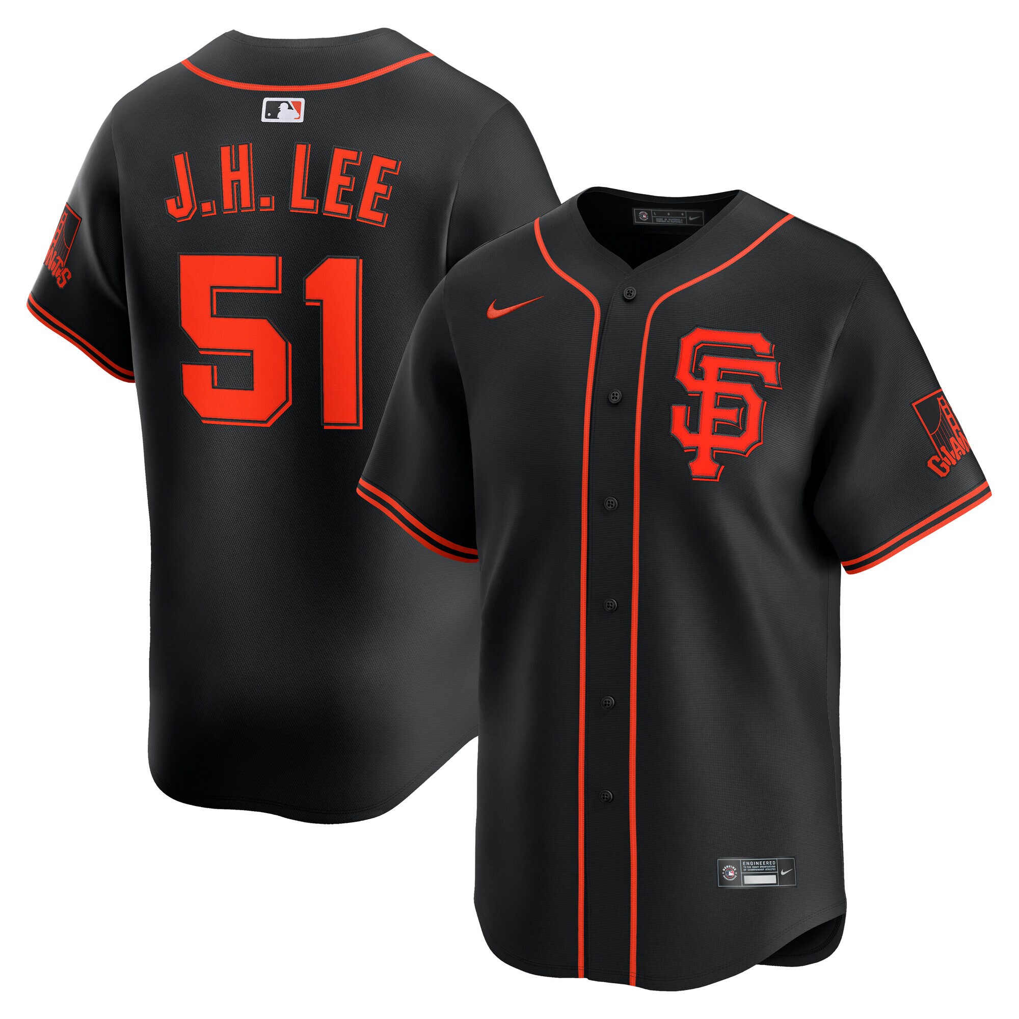 Men's San Francisco Giants Jung Hoo Lee Black Alternate Limited Player Jersey 