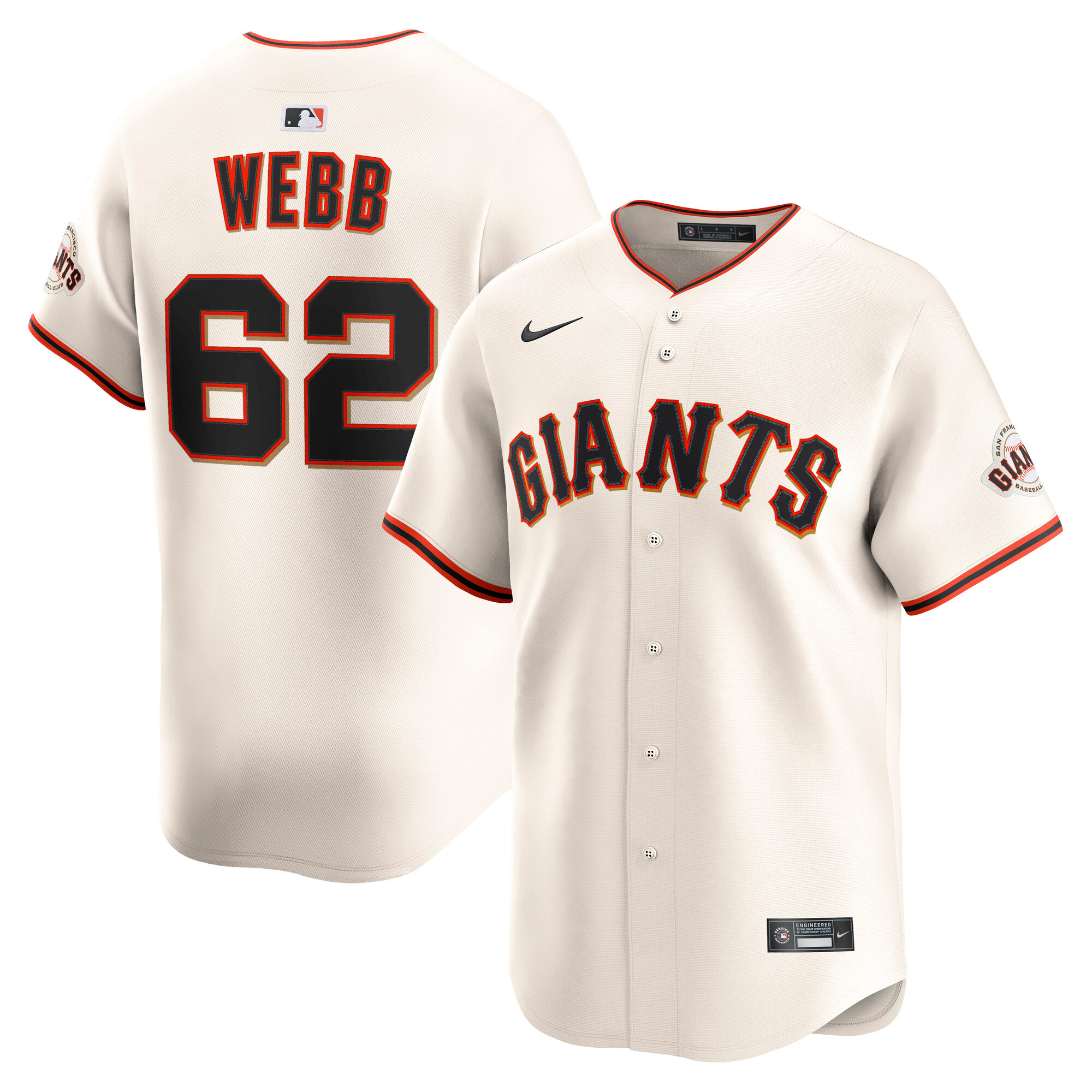 Men's San Francisco Giants Logan Webb Cream Home Limited Player Jersey 