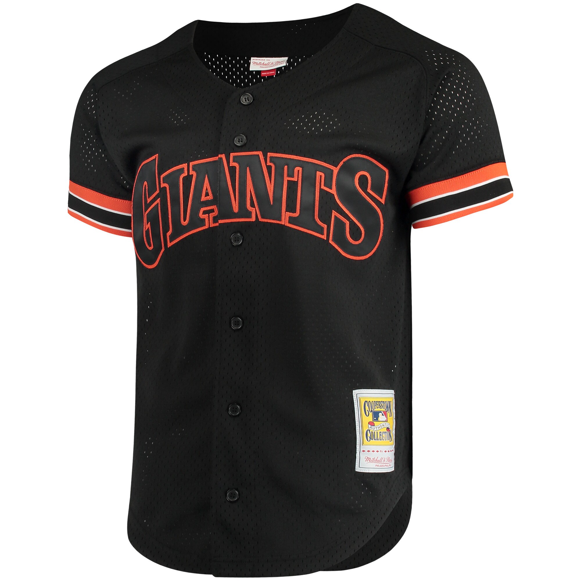 Alternative view of Men's San Francisco Giants Matt Williams Mitchell & Ness Black Cooperstown Collection Mesh Batting Practice Button-Up Jersey 