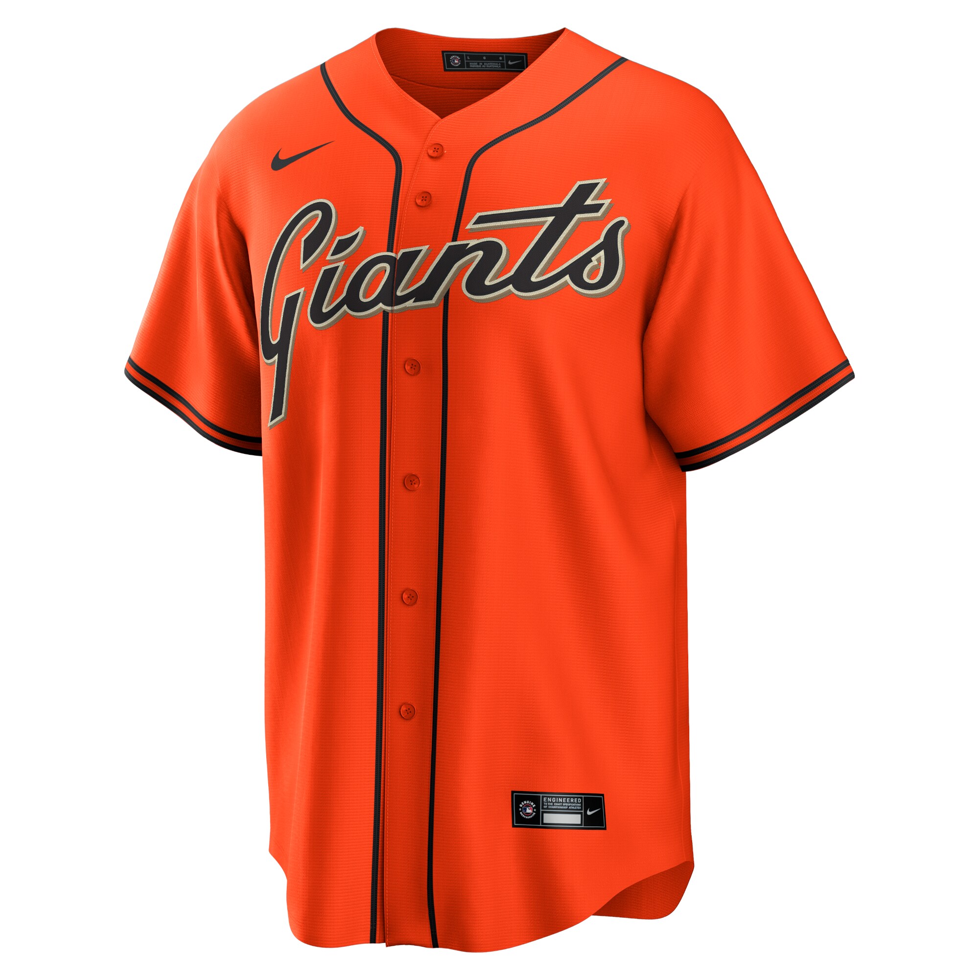 Alternative view of Men's San Francisco Giants Orange Alternate Team Jersey 