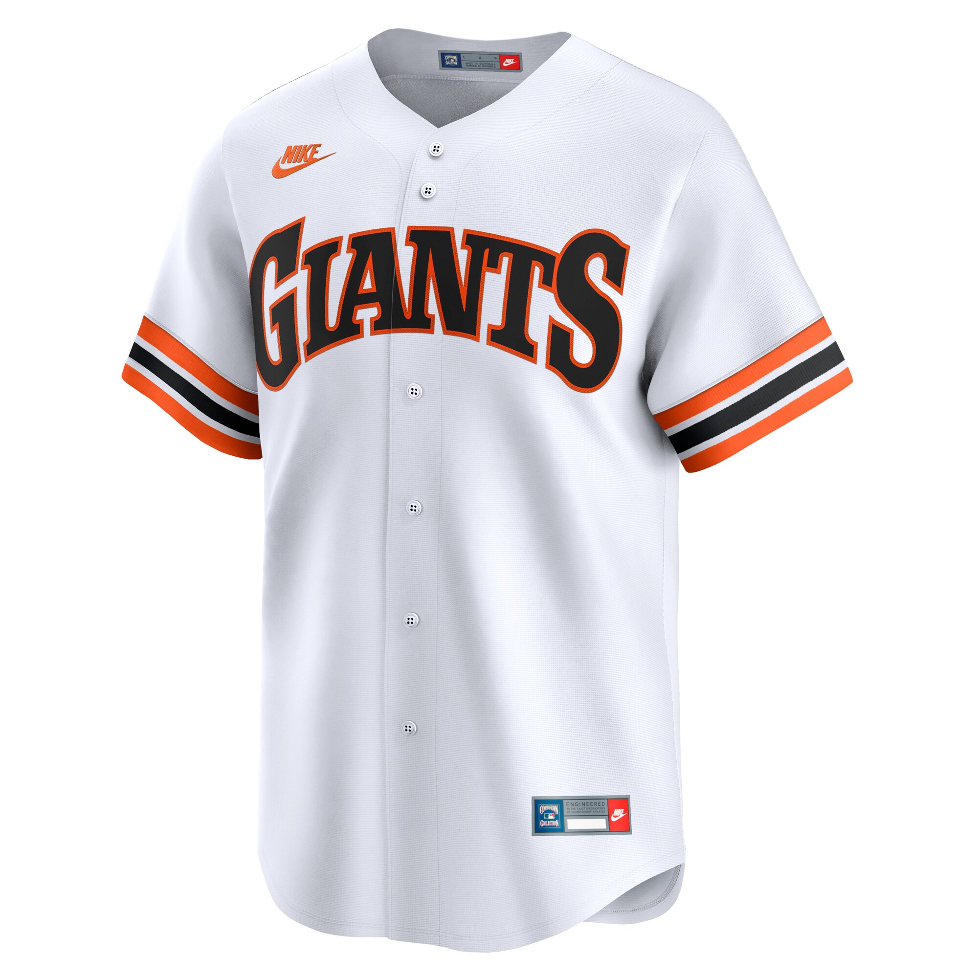 Alternative view of Men's San Francisco Giants White Throwback Cooperstown Collection Limited Jersey 