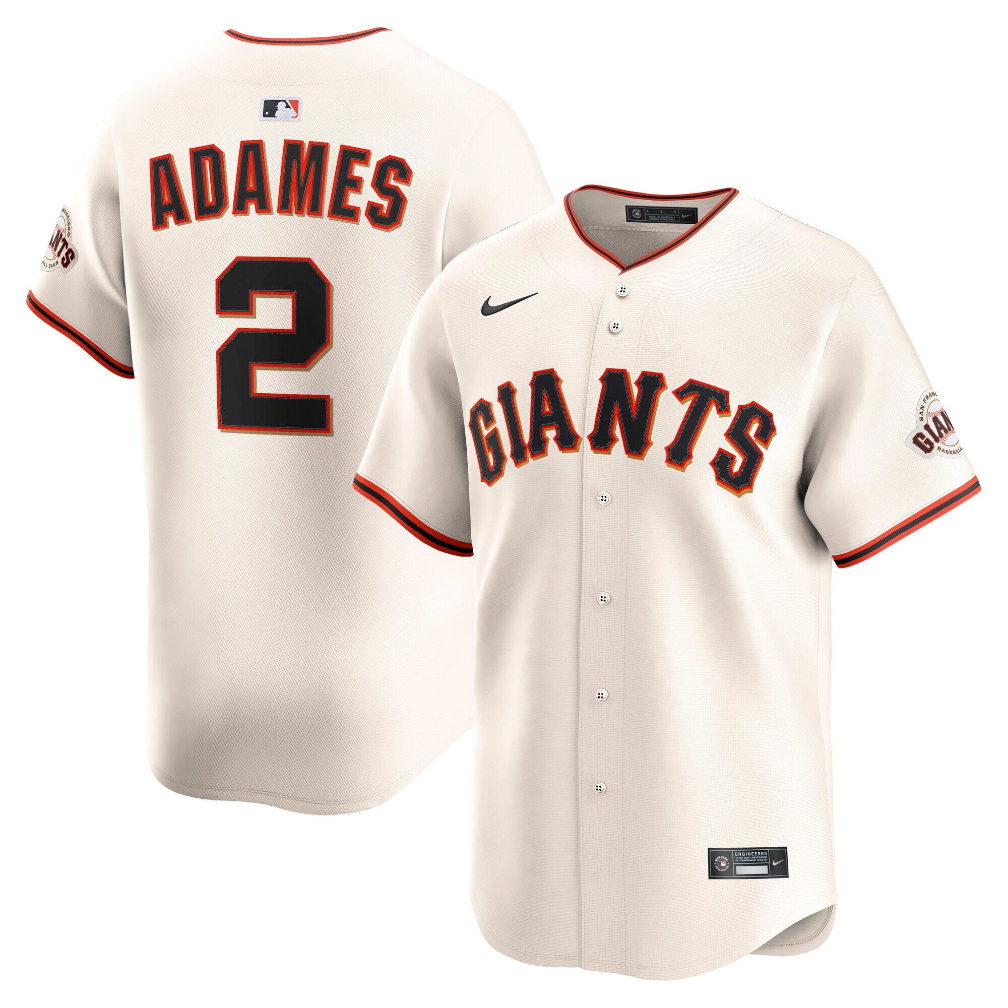 Men's San Francisco Giants Willy Adames Cream Alternate Limited Player Jersey 