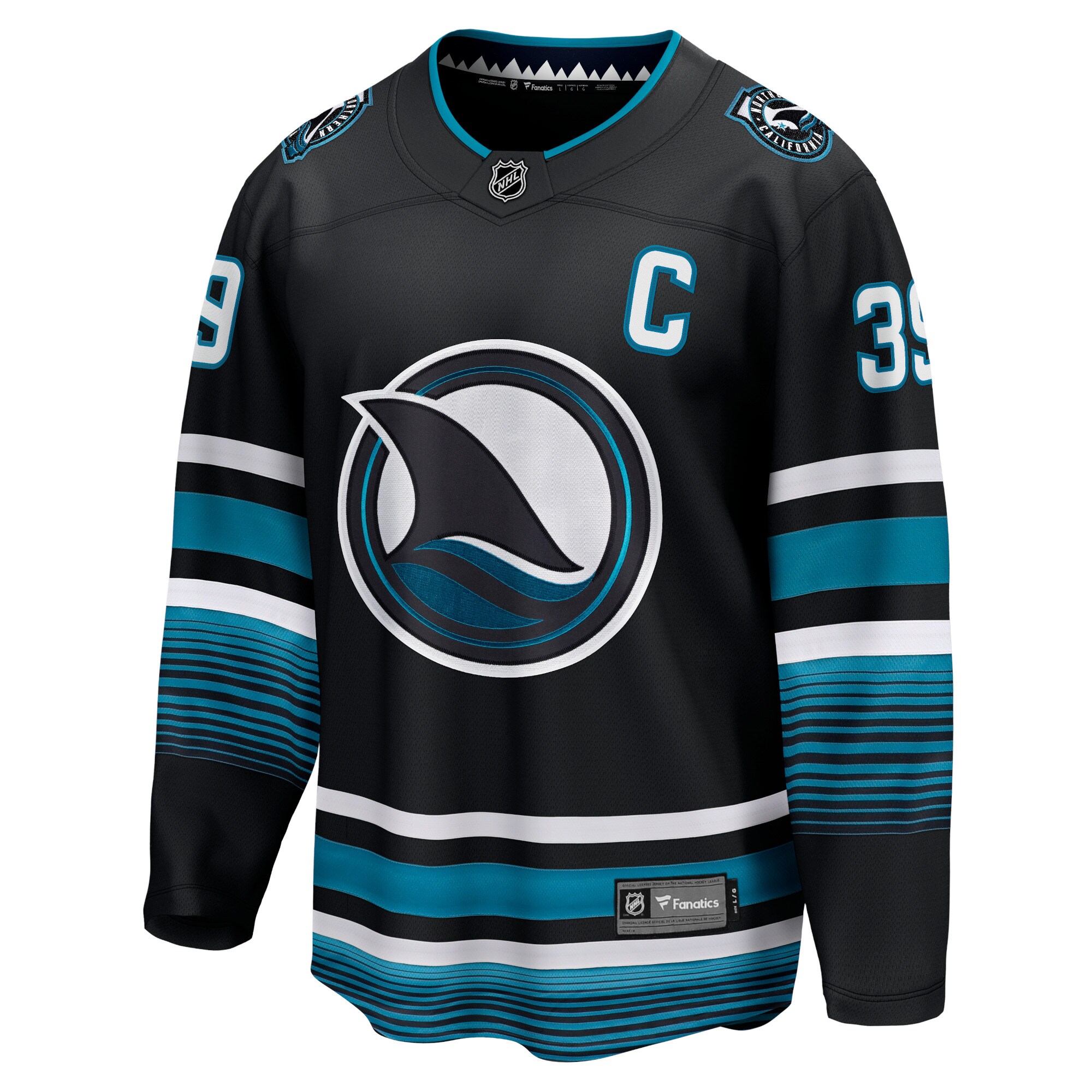 Alternative view of Men's San Jose Sharks Logan Couture Black Alternate Premier Breakaway Player Jersey - JS328 