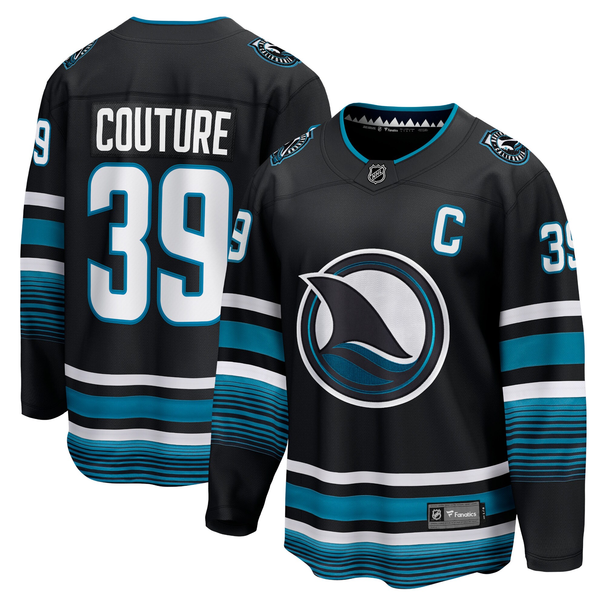 Men's San Jose Sharks Logan Couture Black Alternate Premier Breakaway Player Jersey - JS328 