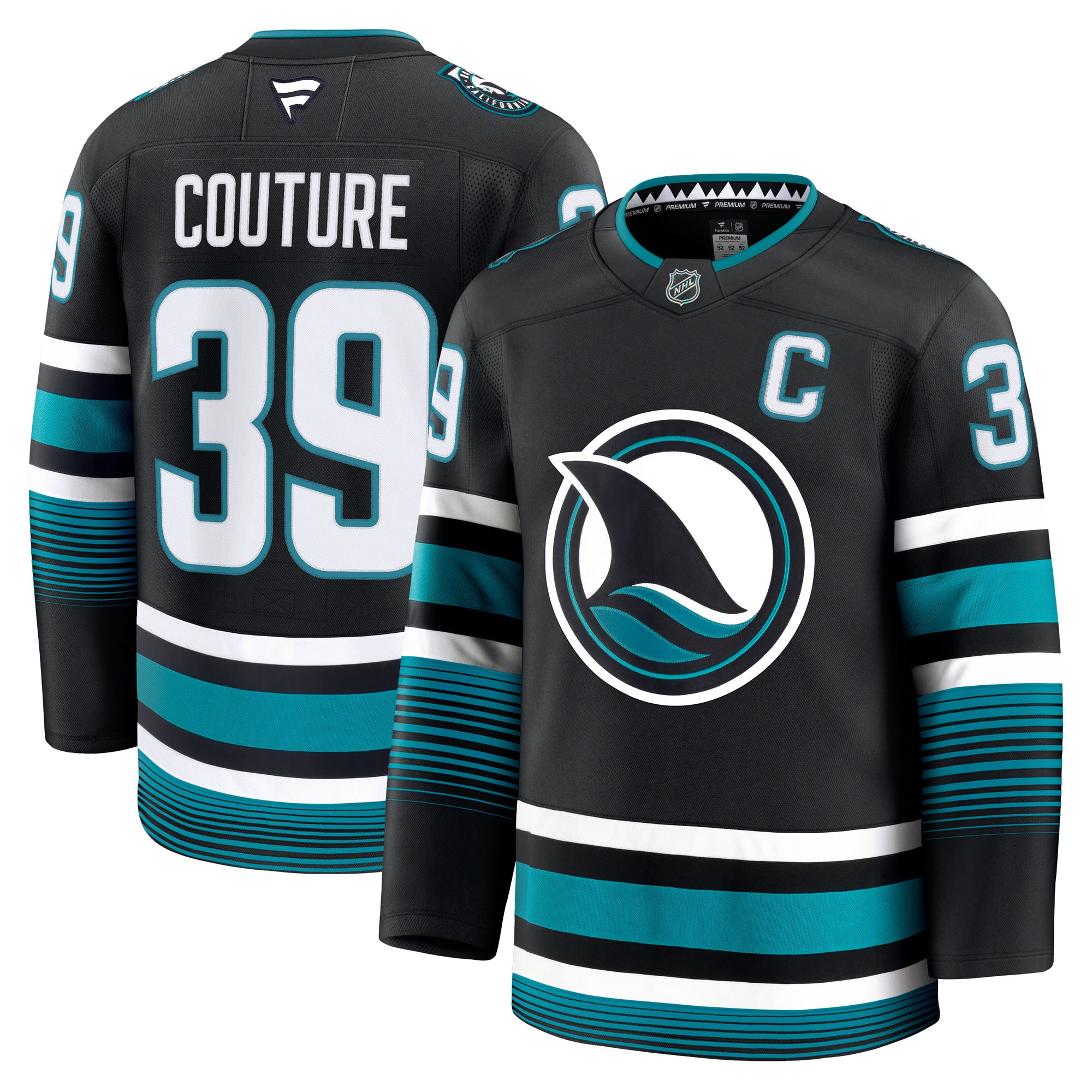 Men's San Jose Sharks Logan Couture Black Alternate Premium Jersey - JS926 