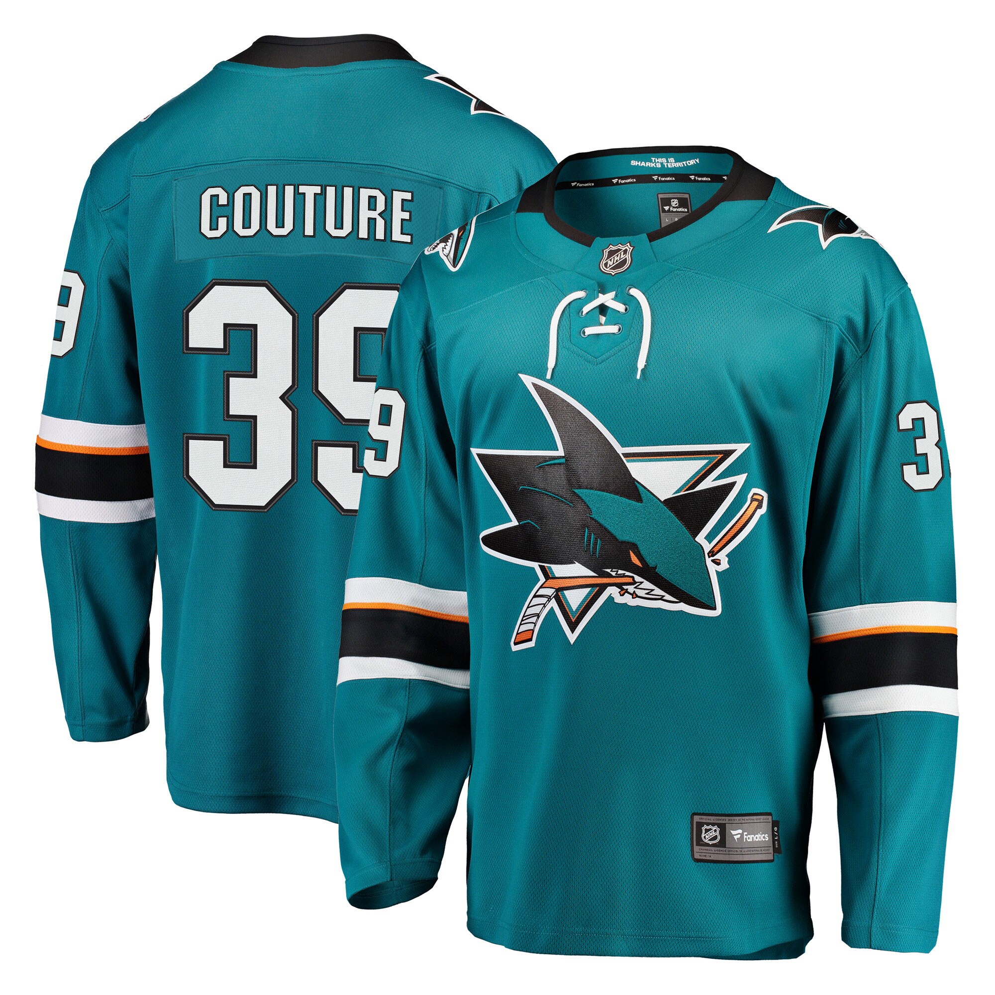Men's San Jose Sharks Logan Couture Teal 2021/22 Home Premier Breakaway Player Jersey - JS356 