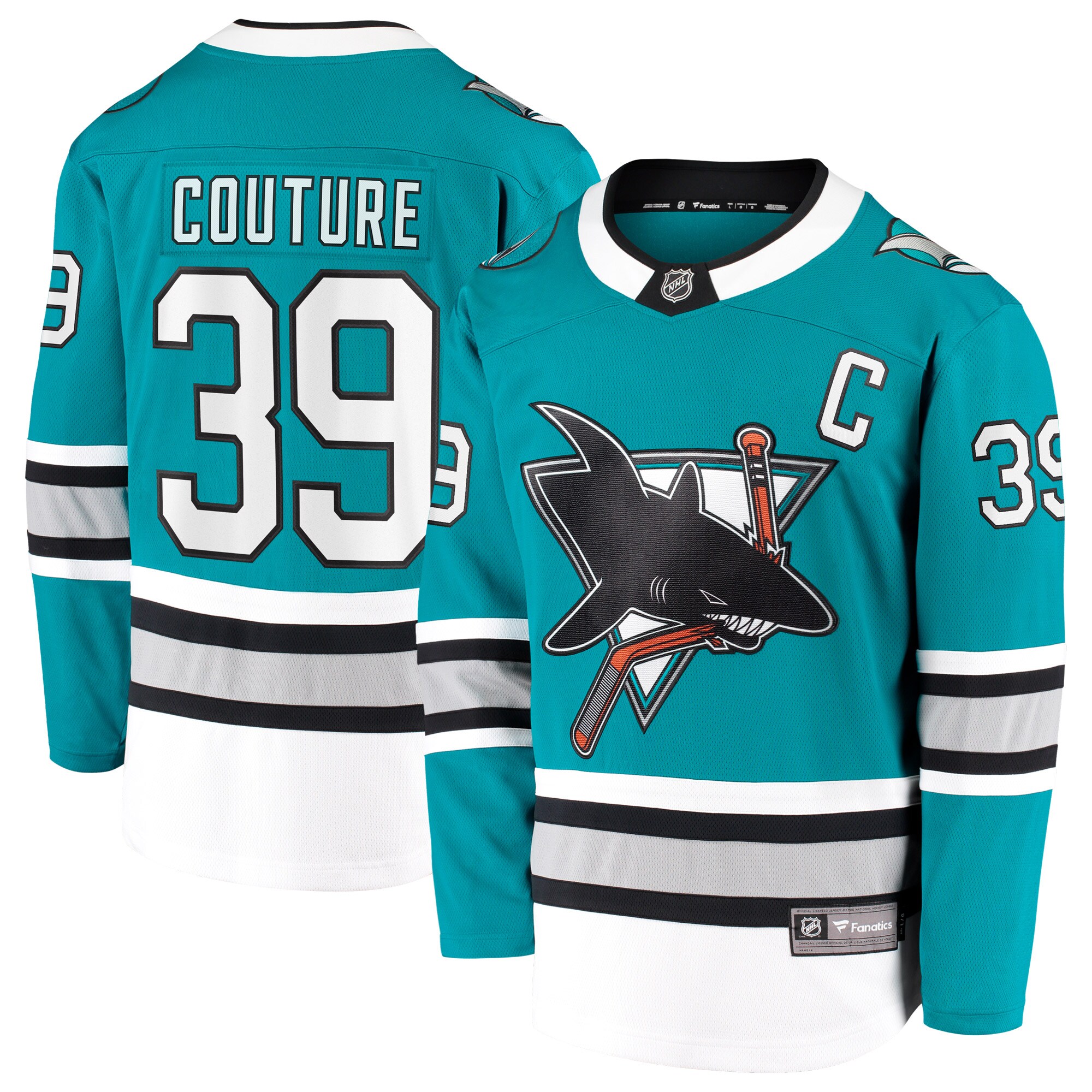 Men's San Jose Sharks Logan Couture Teal 30th Anniversary Premier Breakaway Player Jersey - JS811 