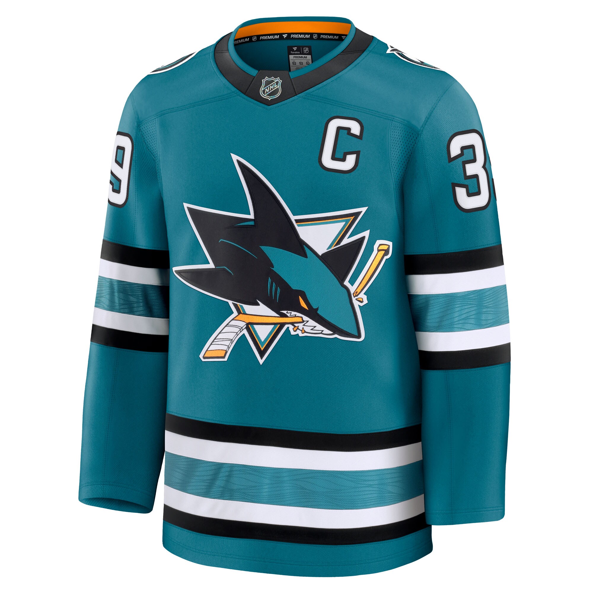 Alternative view of Men's San Jose Sharks Logan Couture Teal Home Premium Jersey - JS180 