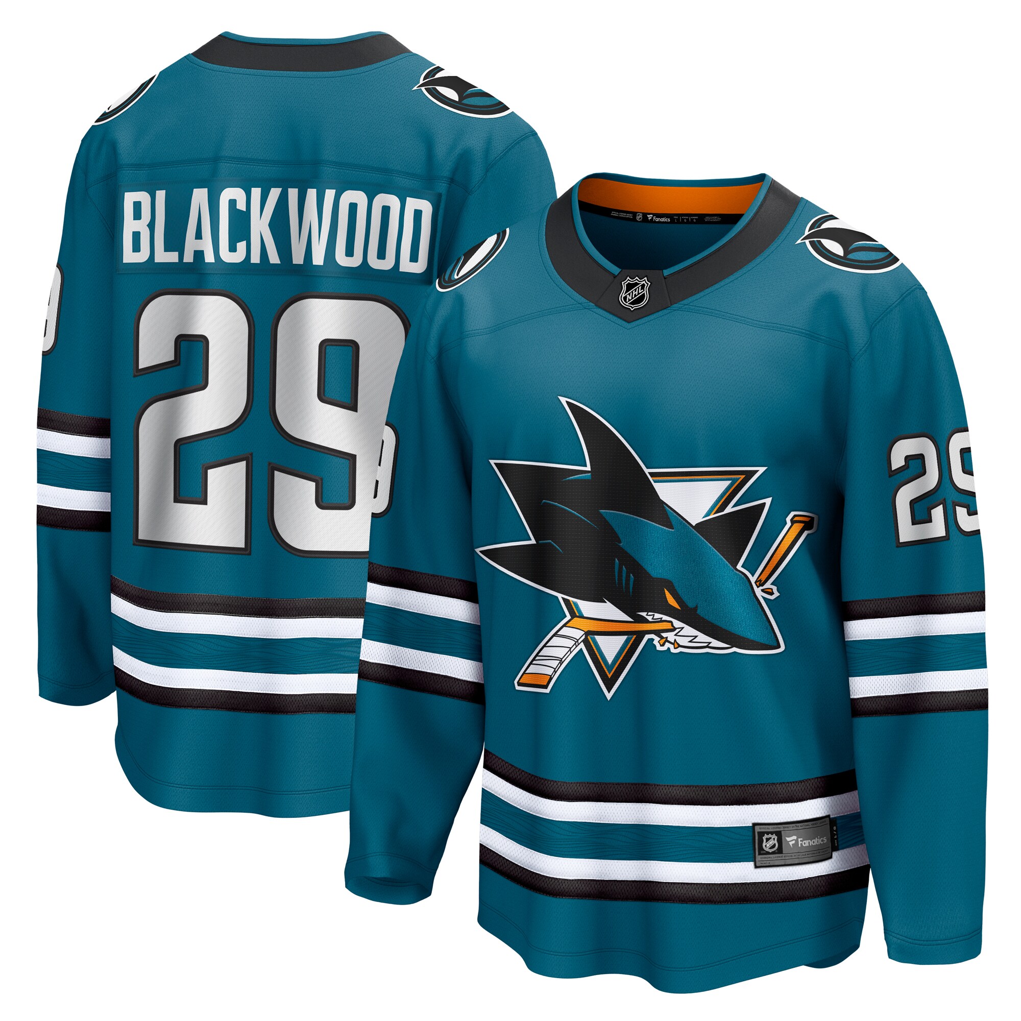 Men's San Jose Sharks Mackenzie Blackwood Teal Home Breakaway Jersey - JS646 