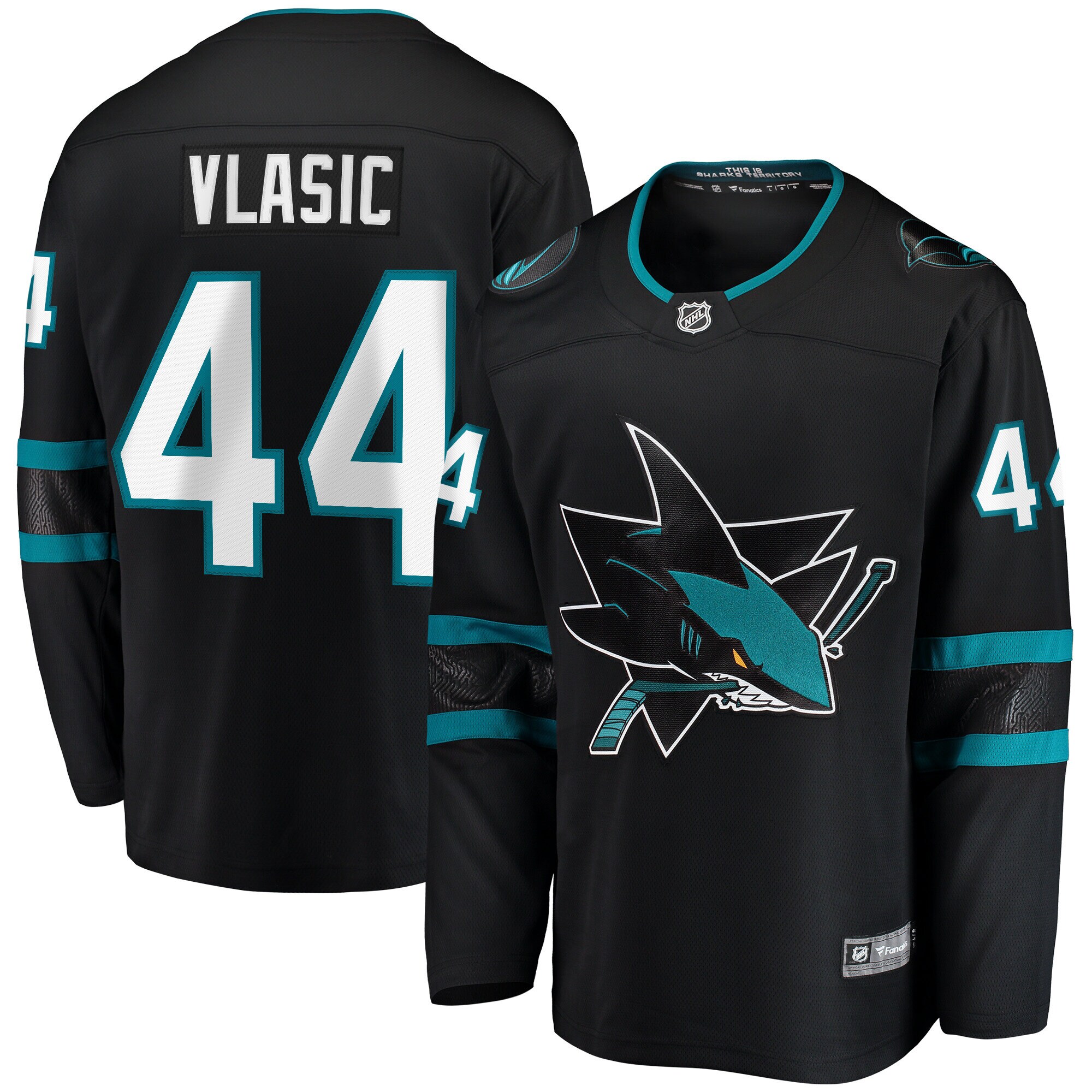 Men's San Jose Sharks Marc-Edouard Vlasic Black Premier Breakaway Player Jersey - JS527 
