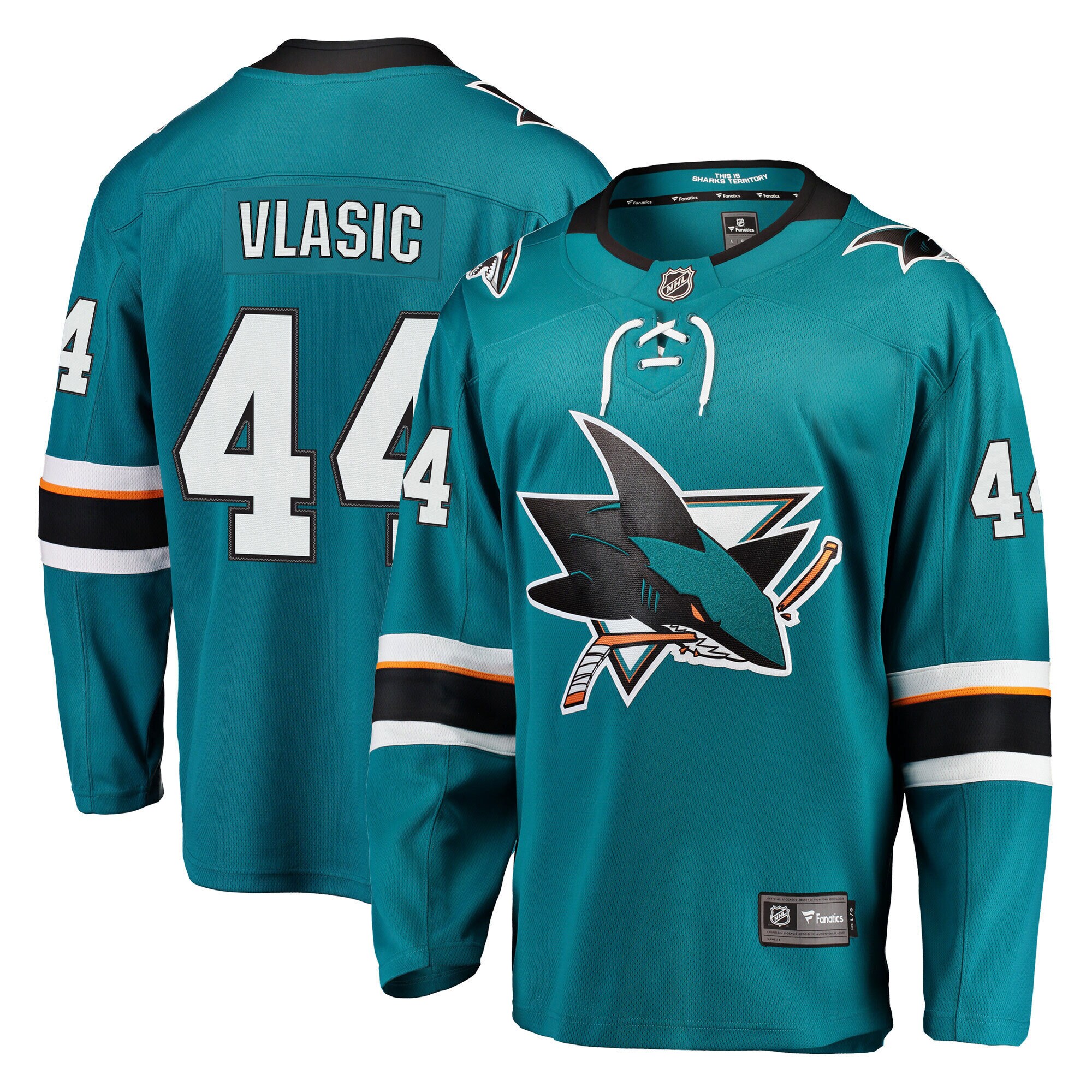 Men's San Jose Sharks Marc-Edouard Vlasic Teal Premier Breakaway Player Jersey - JS200 
