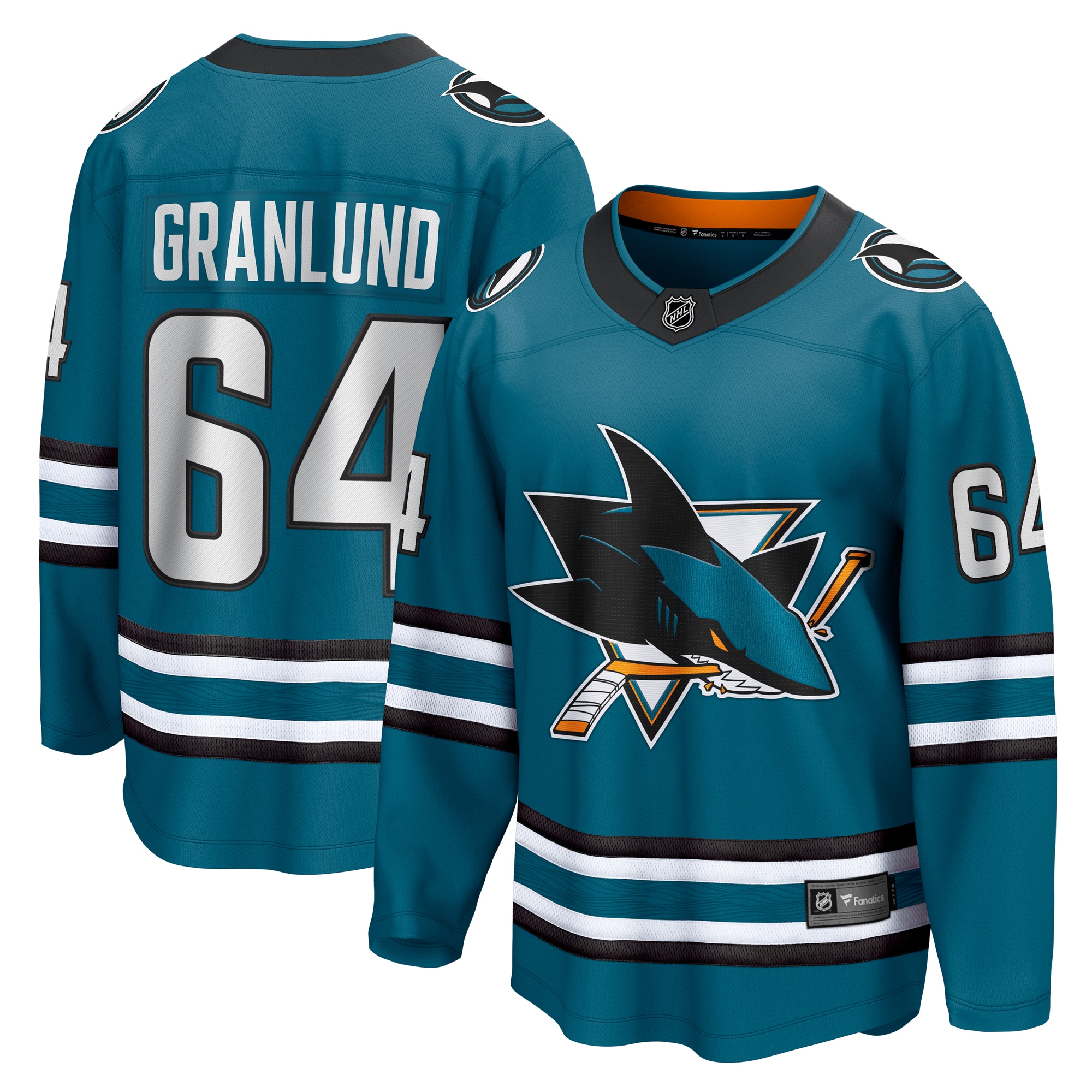 Men's San Jose Sharks Mikael Granlund Teal Home Breakaway Jersey - JS468 