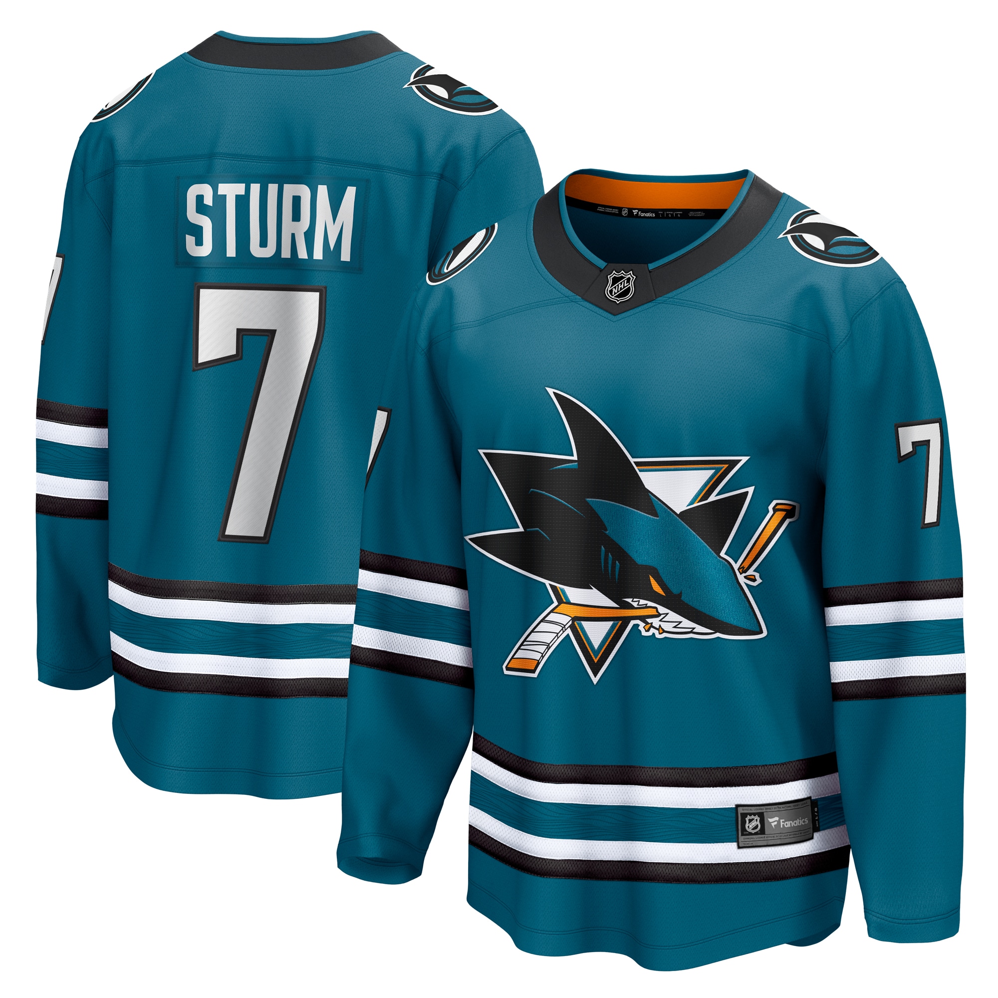Men's San Jose Sharks Nico Sturm Teal Home Breakaway Jersey - JS933 