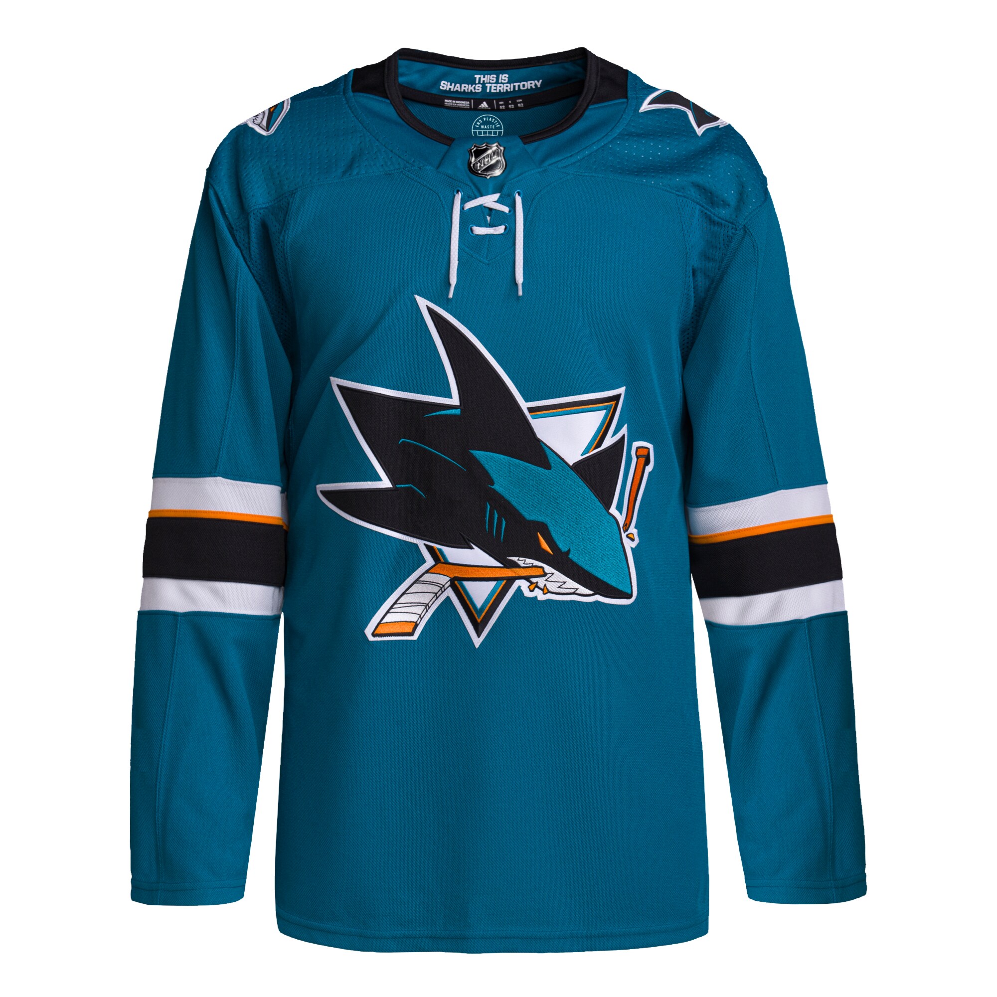 Alternative view of Men's San Jose Sharks Teal 2021/22 Home Primegreen Jersey - JS329 