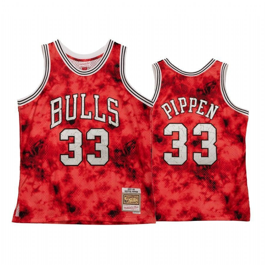 Men's Scottie Pippen 33 Chicago Bulls Galaxy Jersey Red - JS367 