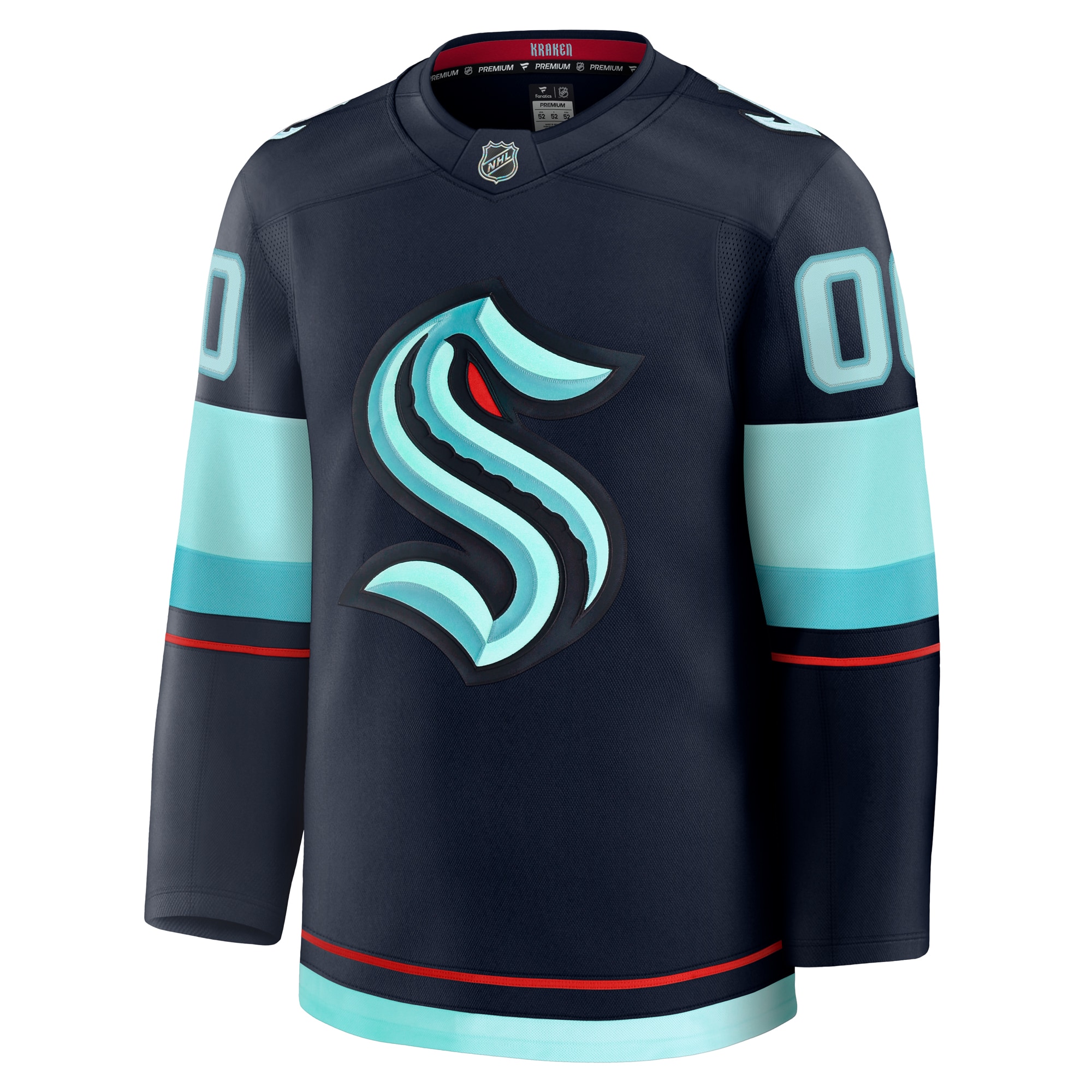 Alternative view of Men's Seattle Kraken Deep Sea Blue Home Premium Custom Jersey - JS557 
