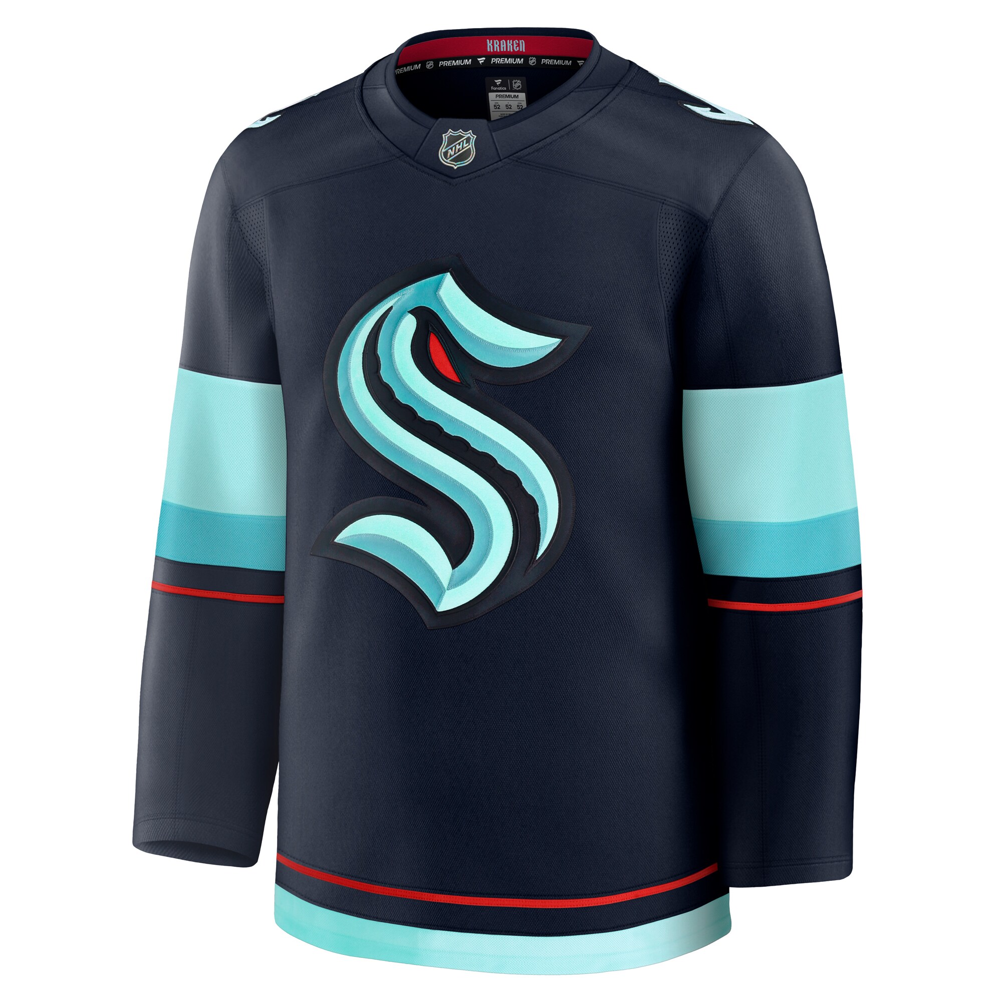 Alternative view of Men's Seattle Kraken Deep Sea Blue Home Premium Jersey - JS600 