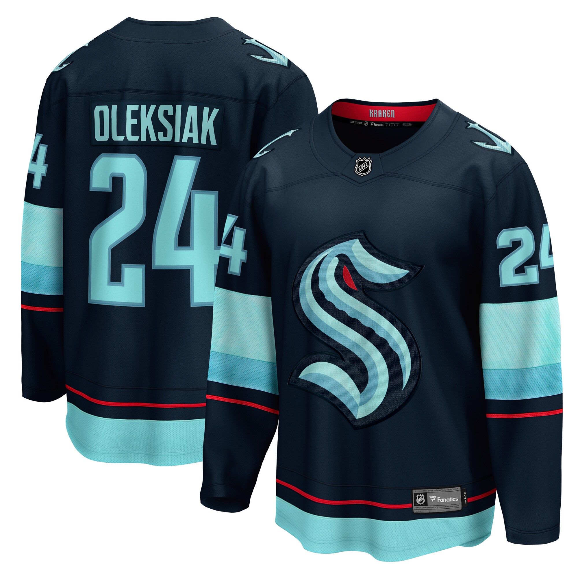 Men's Seattle Kraken Jamie Oleksiak Deep Sea Blue Home Breakaway Player Jersey - JS805 