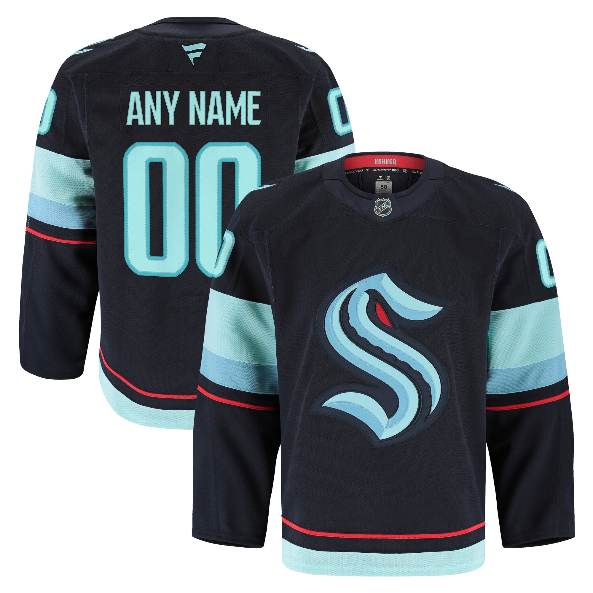 Men's Seattle Kraken Navy Home Pro Custom Jersey - JS274 