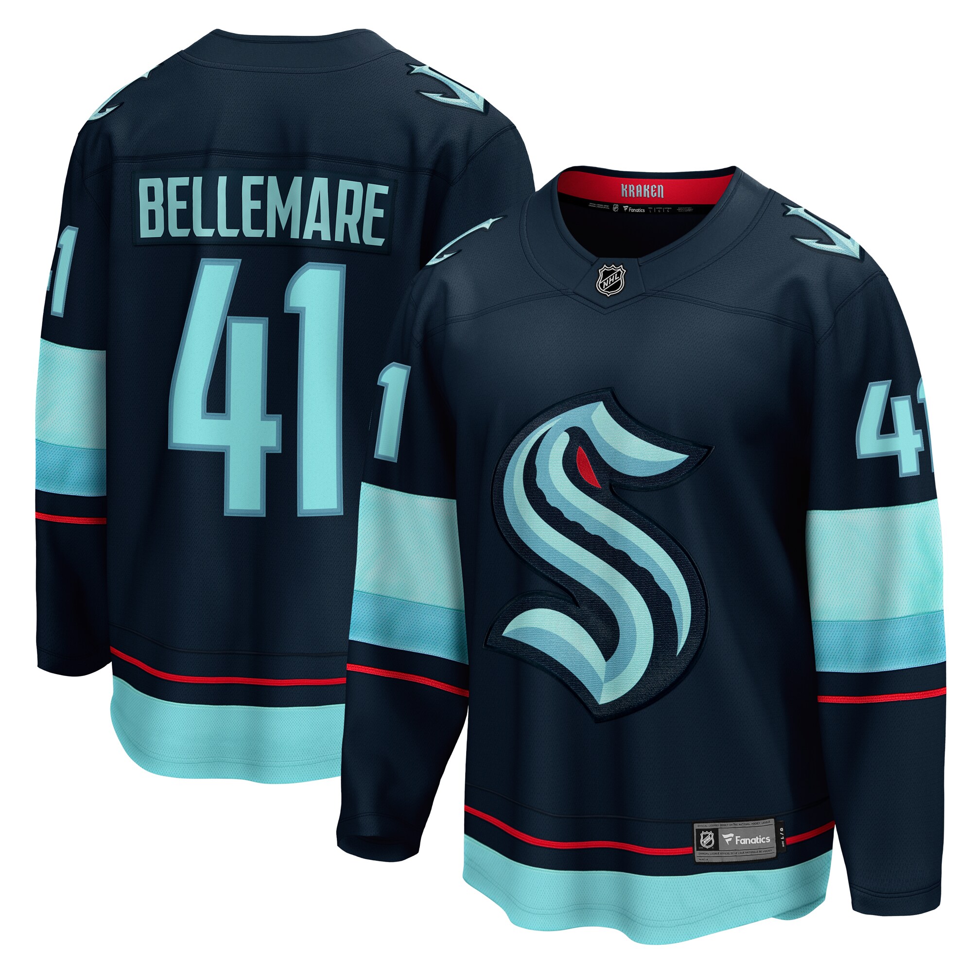 Men's Seattle Kraken Pierre-Edouard Bellemare Deep Sea Blue Home Breakaway Player Jersey - JS699 