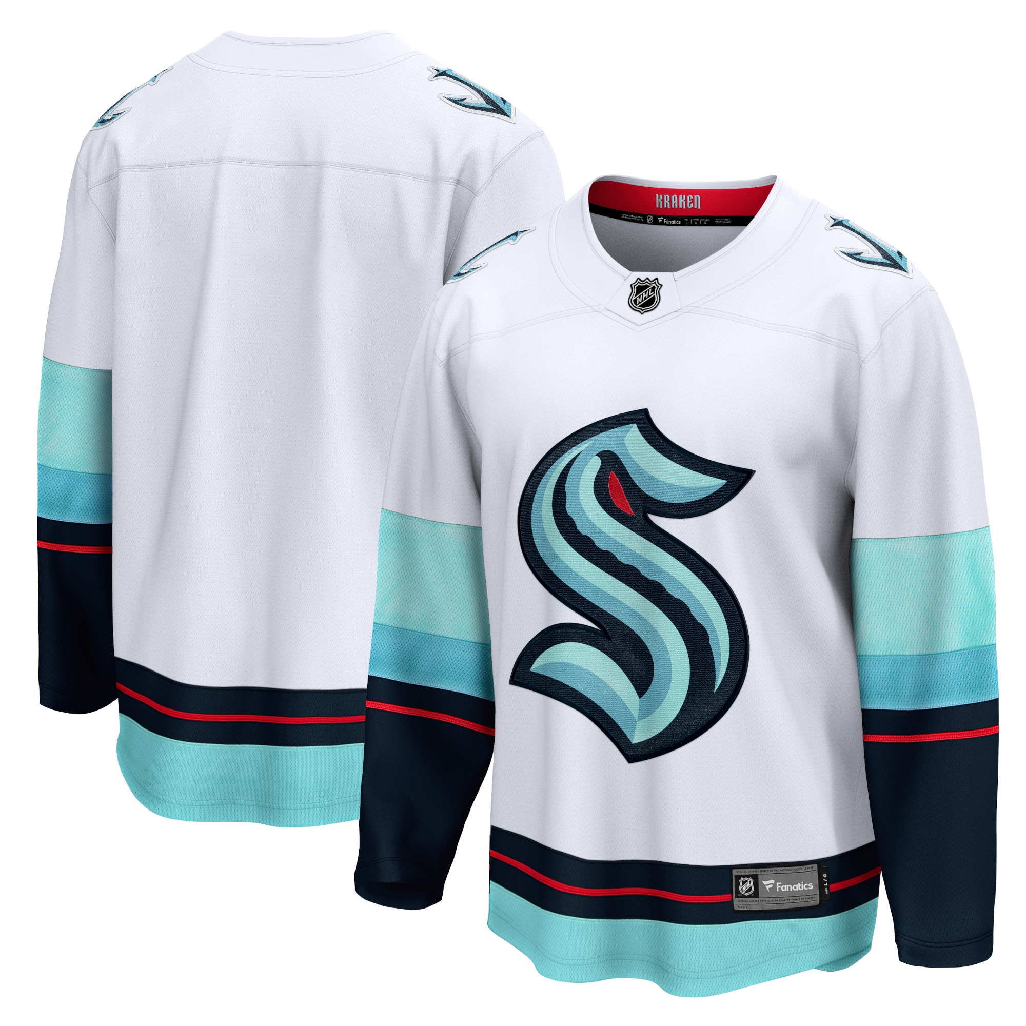 Men's Seattle Kraken White Away Breakaway Jersey - JS565 