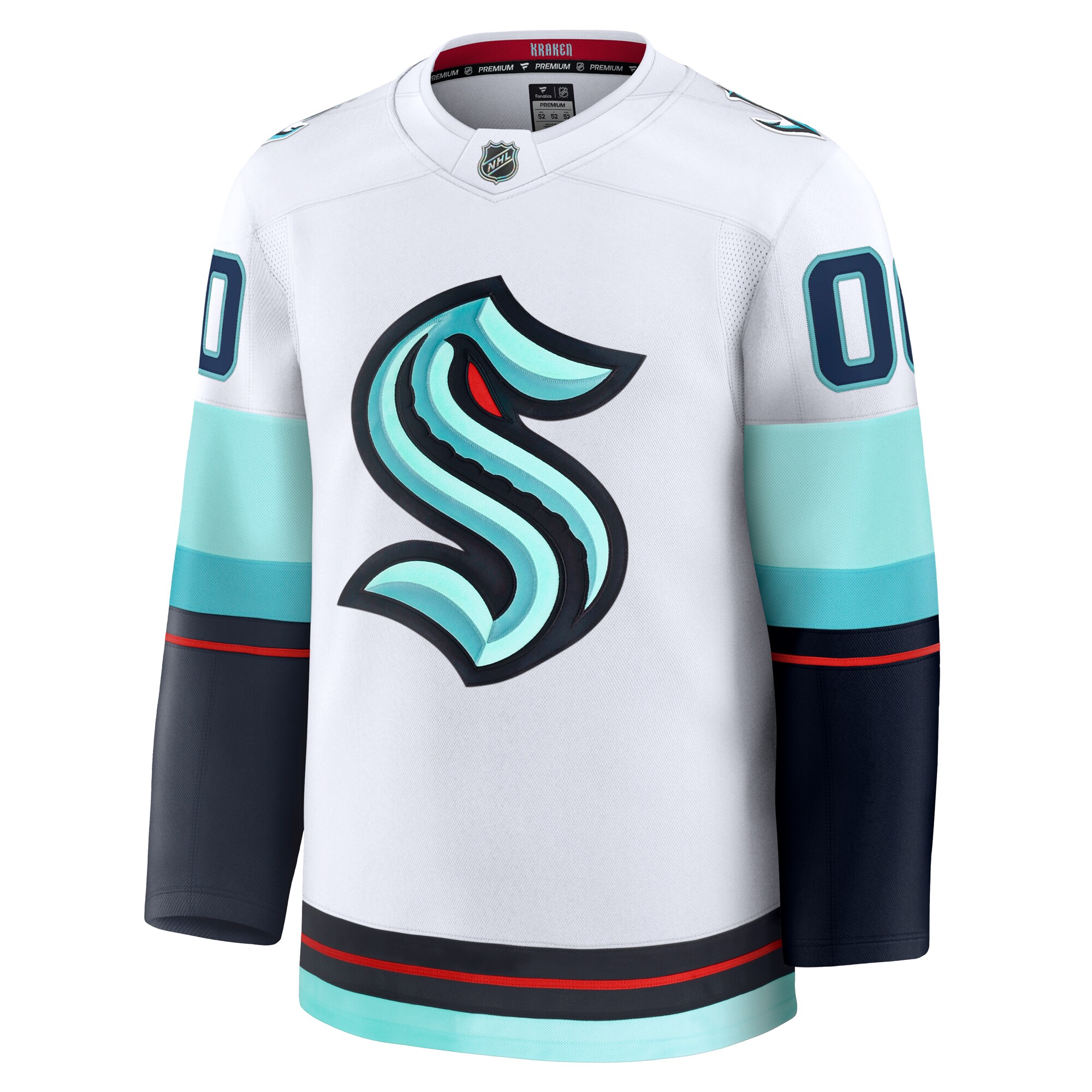 Alternative view of Men's Seattle Kraken White Away Premium Custom Jersey - JS842 