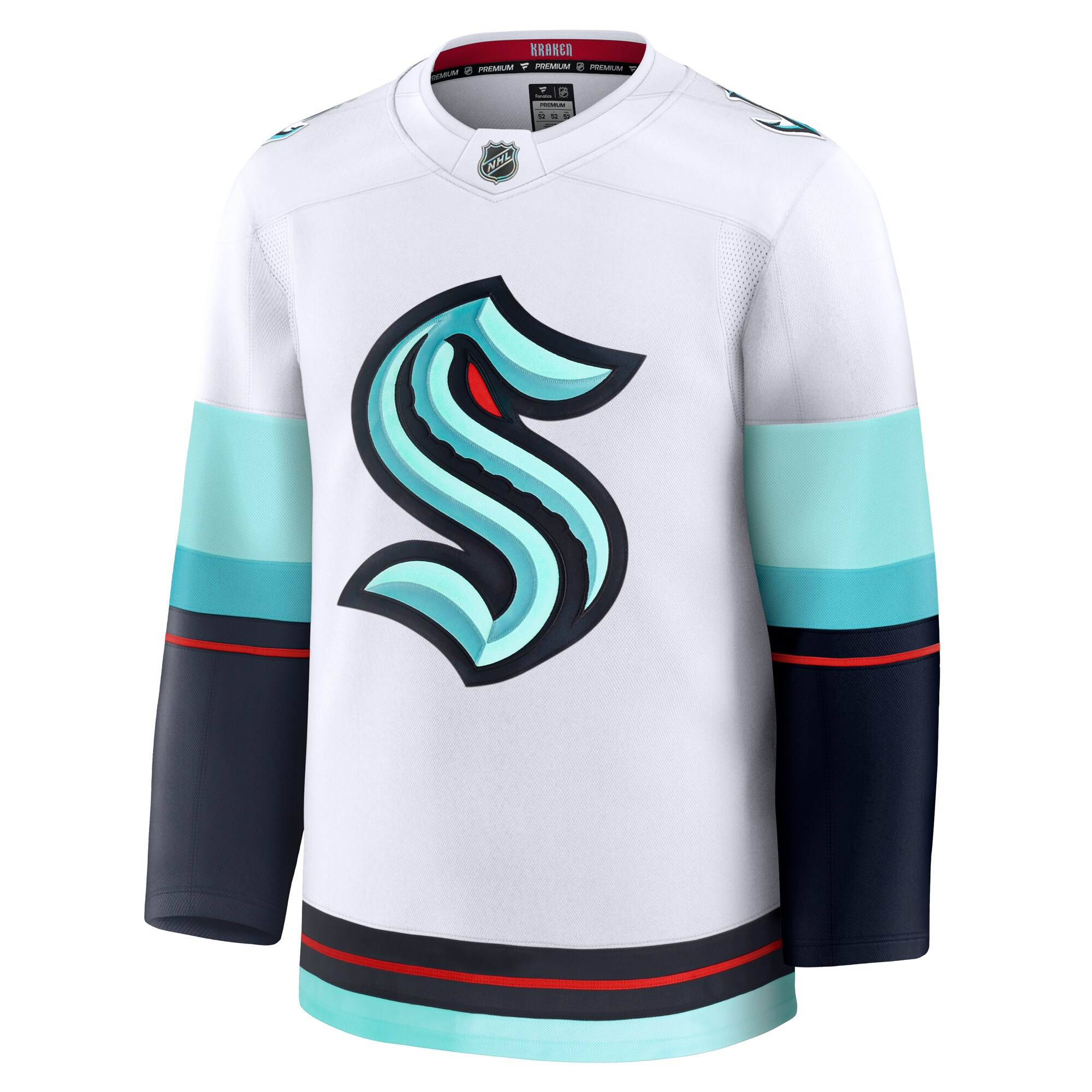 Alternative view of Men's Seattle Kraken White Away Premium Jersey - JS529 