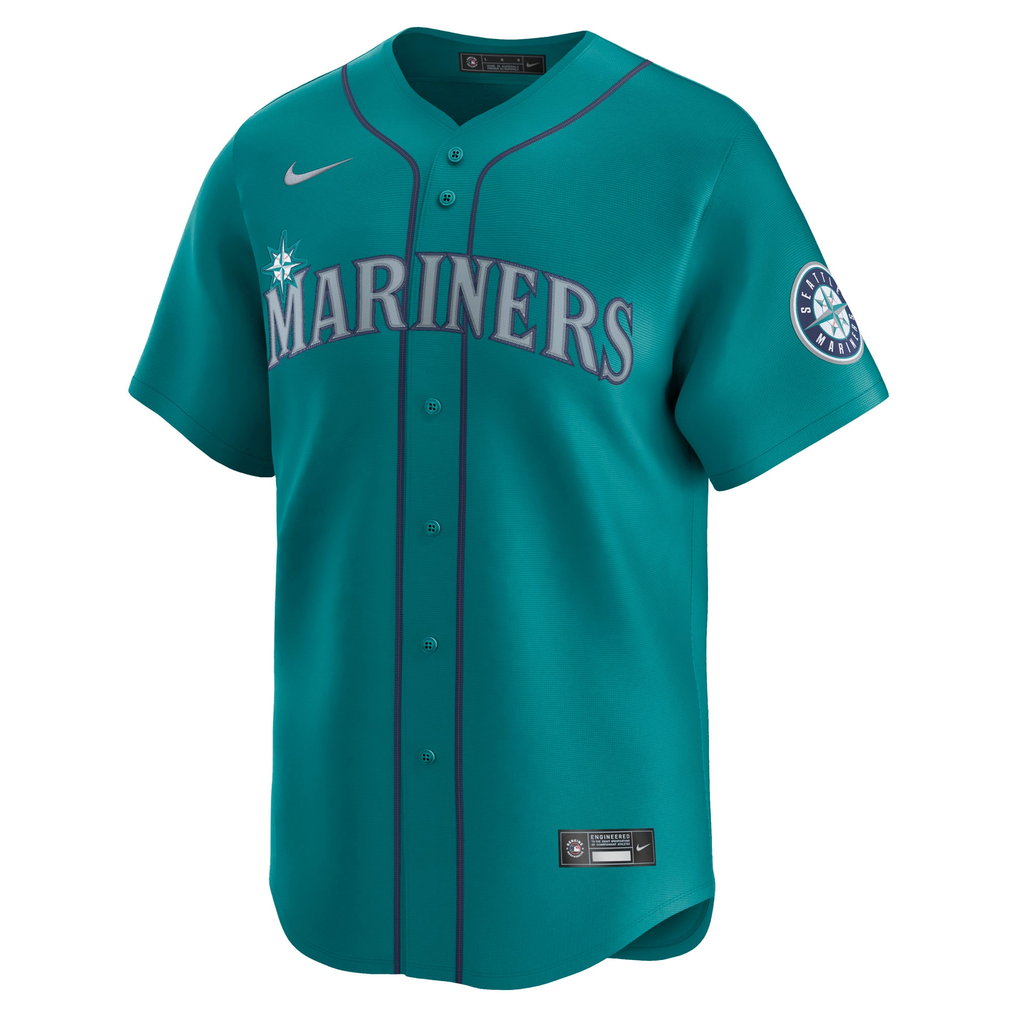 Alternative view of Men's Seattle Mariners Aqua Alternate Limited Jersey 