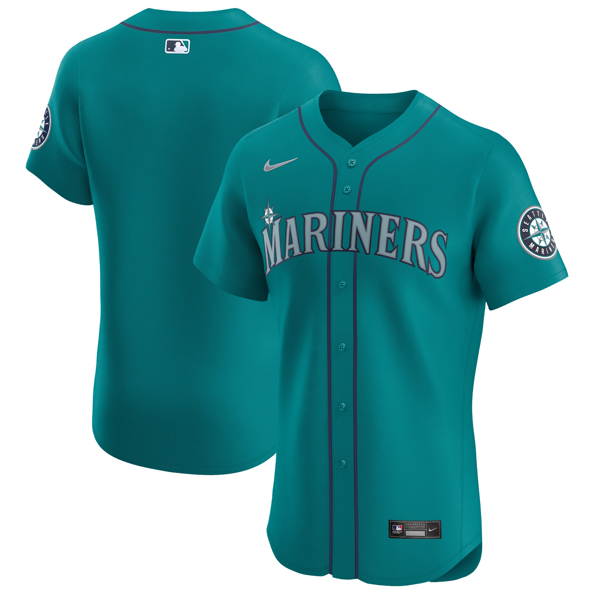Men's Seattle Mariners Aqua Alternate Vapor Premier Elite Patch Jersey 