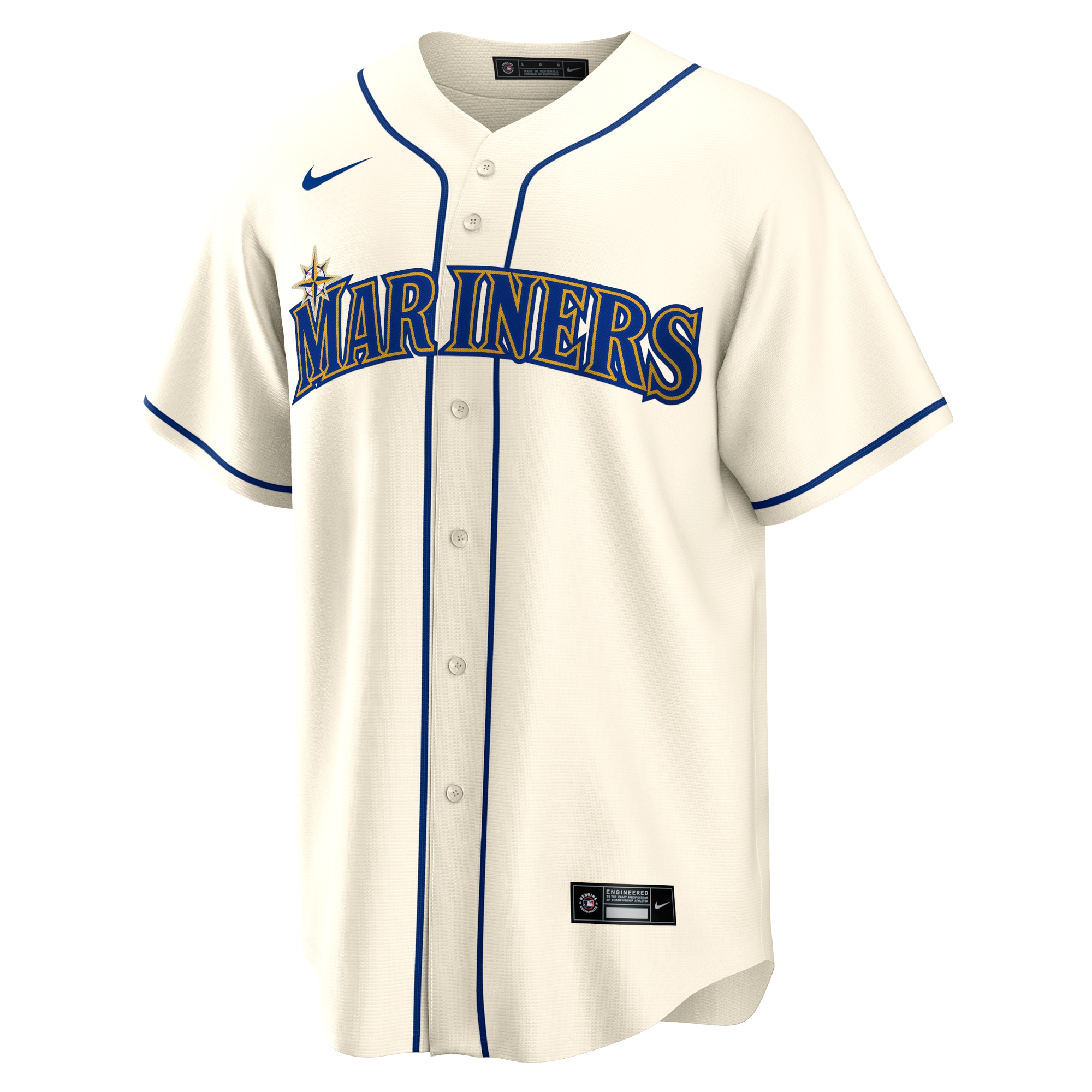 Alternative view of Men's Seattle Mariners Cream Alternate Team Jersey 