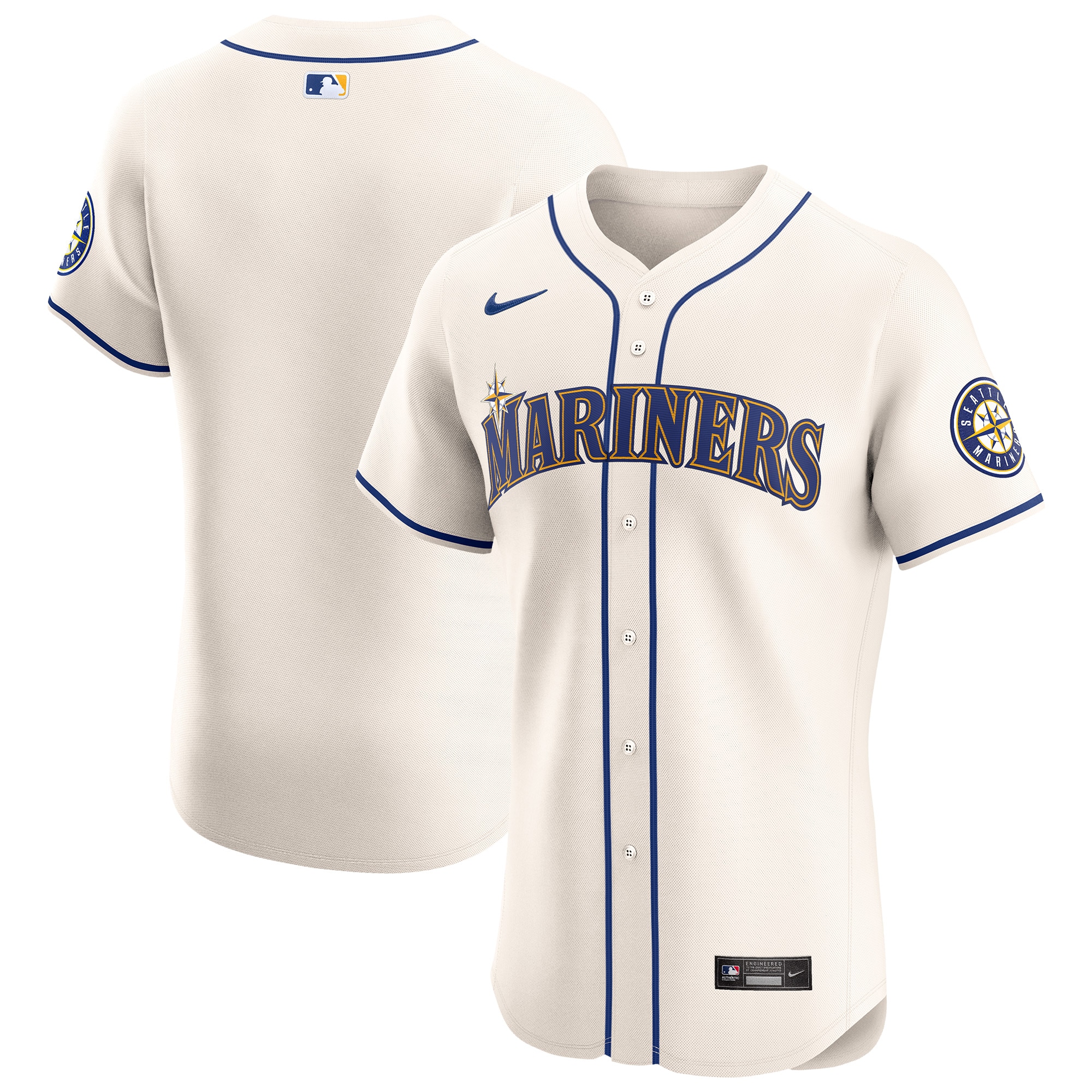 Men's Seattle Mariners Cream Alternate Vapor Premier Elite Patch Jersey 