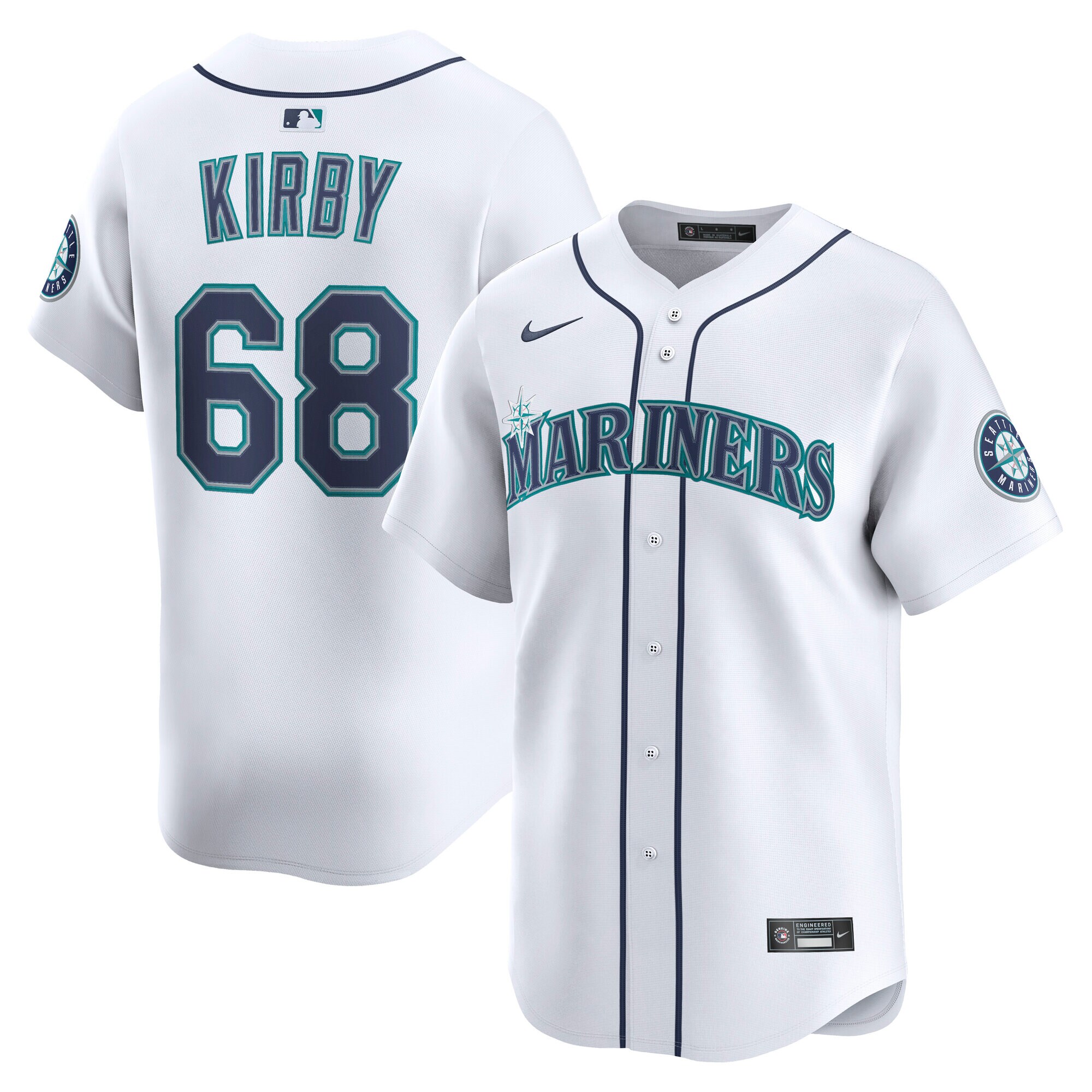 Men's Seattle Mariners George Kirby White Alternate Limited Player Jersey 