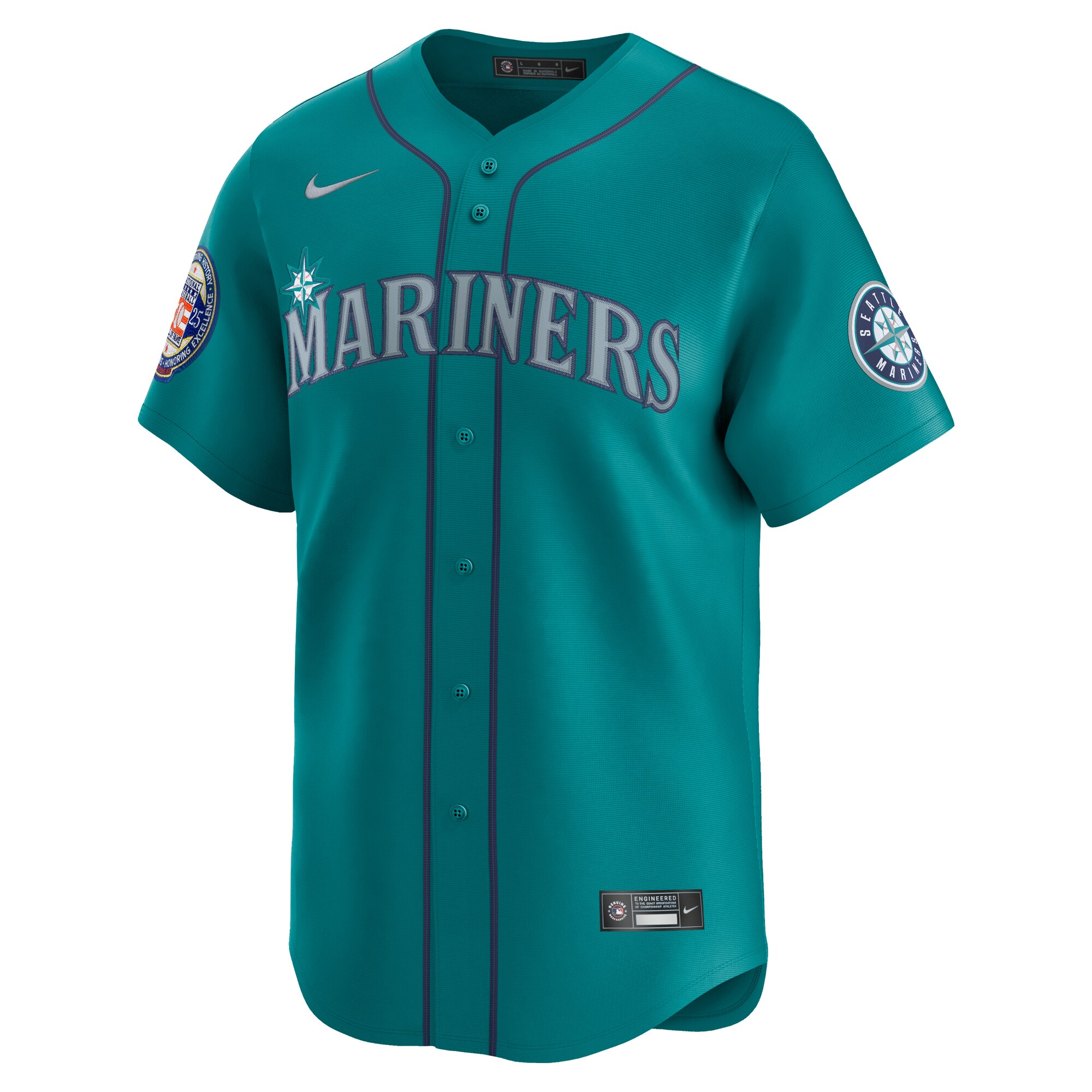 Alternative view of Men's Seattle Mariners Ichiro Suzuki Aqua 2025 National Baseball Hall of Fame Alternate Limited Player Jersey 