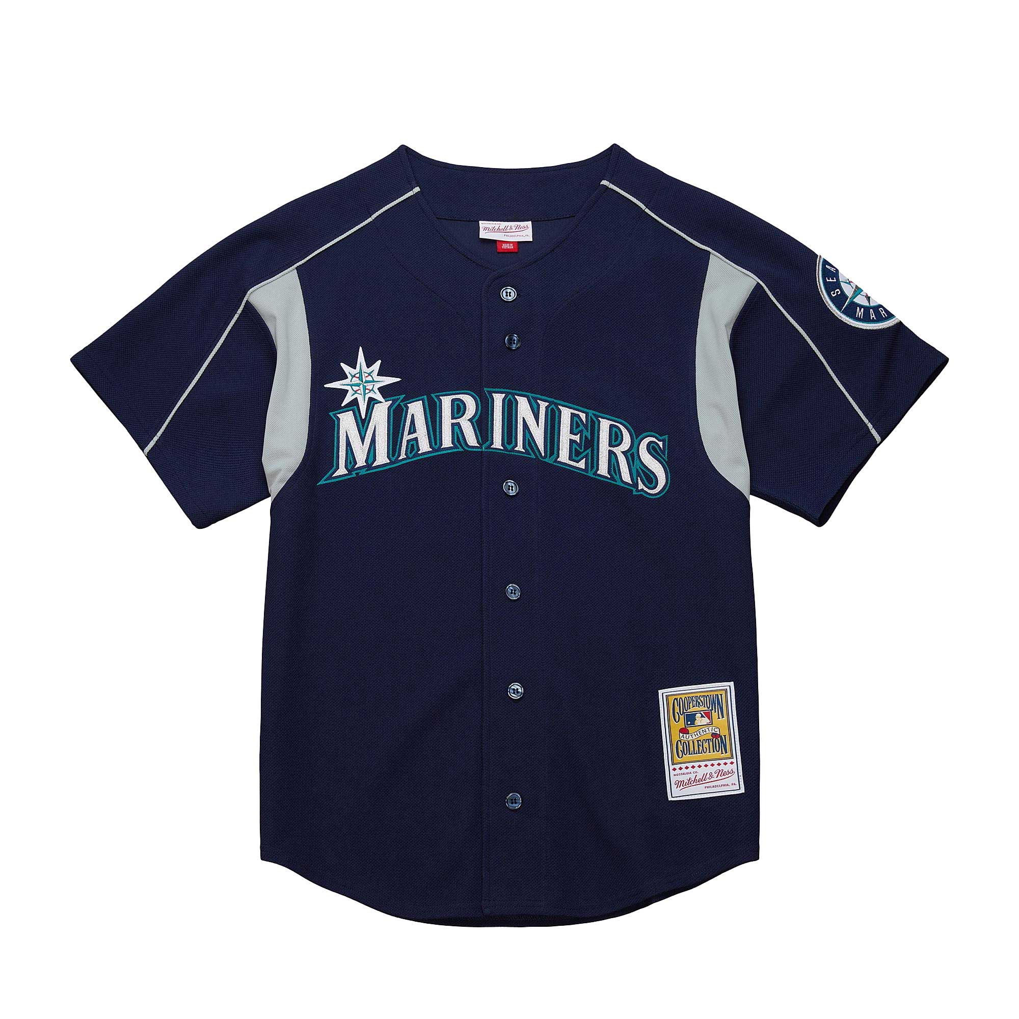 Alternative view of Men's Seattle Mariners Ichiro Suzuki Mitchell & Ness Navy Cooperstown Collection Batting Practice Jersey 