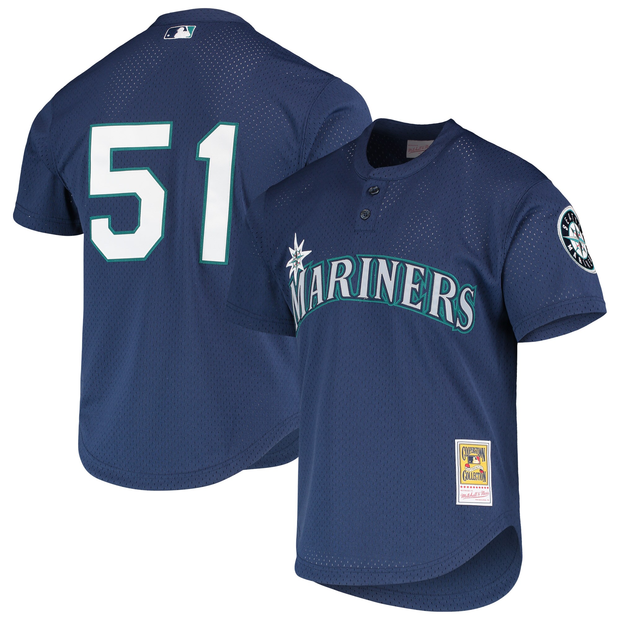 Men's Seattle Mariners Ichiro Suzuki Mitchell & Ness Royal Cooperstown Collection Mesh Batting Practice Jersey 