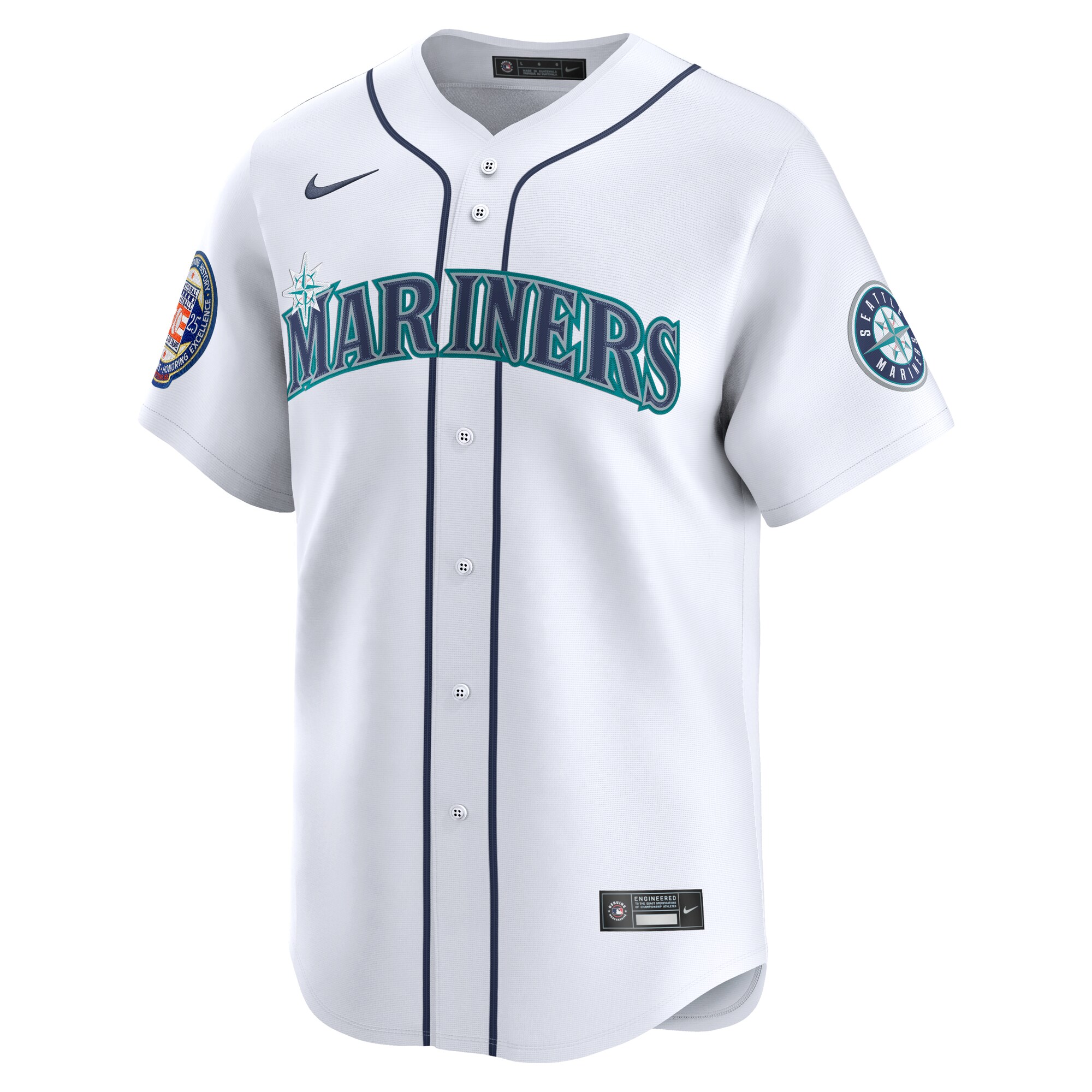 Alternative view of Men's Seattle Mariners Ichiro Suzuki White 2025 National Baseball Hall of Fame Home Limited Player Jersey 