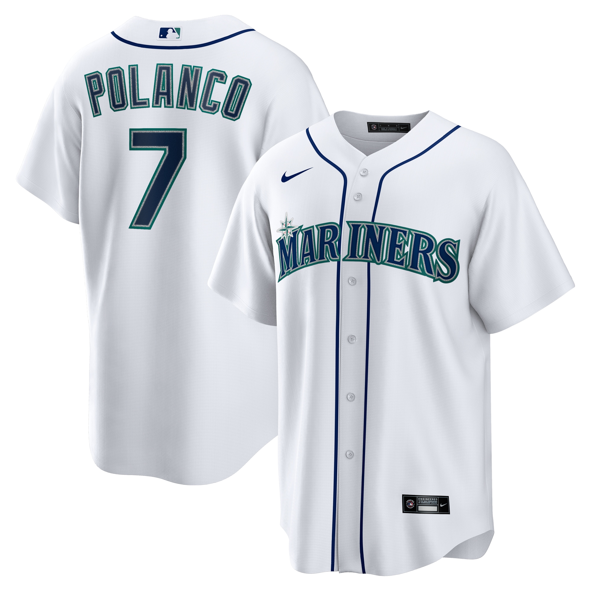 Men's Seattle Mariners Jorge Polanco White Home Jersey 