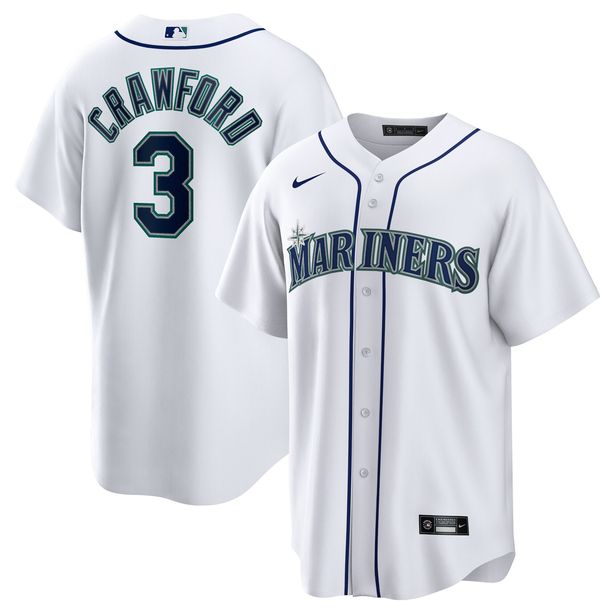 Men's Seattle Mariners JP Crawford White Home Jersey 