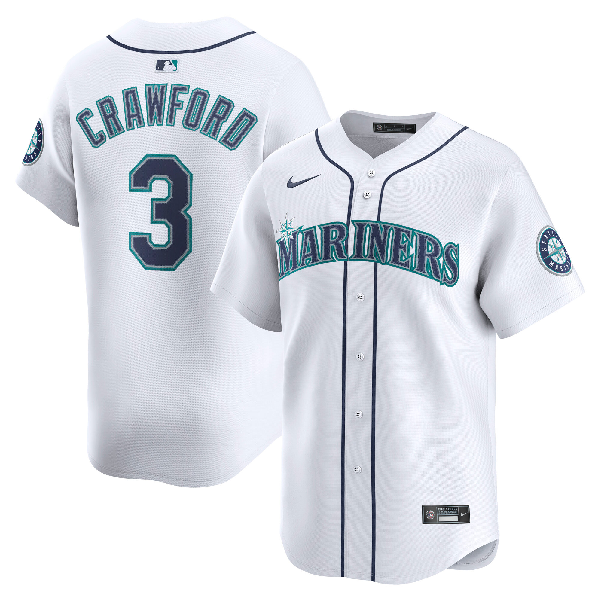 Men's Seattle Mariners J.P. Crawford White Home Limited Player Jersey 