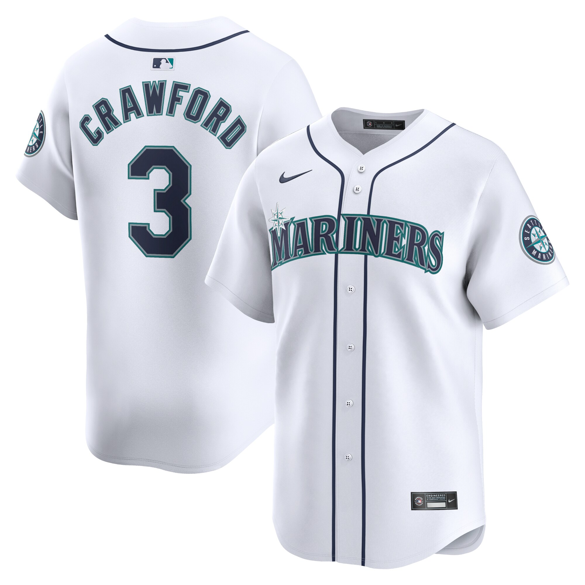 Men's Seattle Mariners J.P. Crawford White Home Limited Player Jersey 