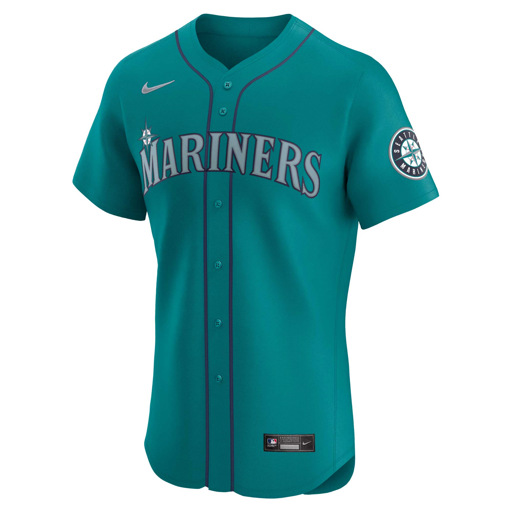 Alternative view of Men's Seattle Mariners Julio Rodríguez Aqua Alternate Elite Player Jersey 