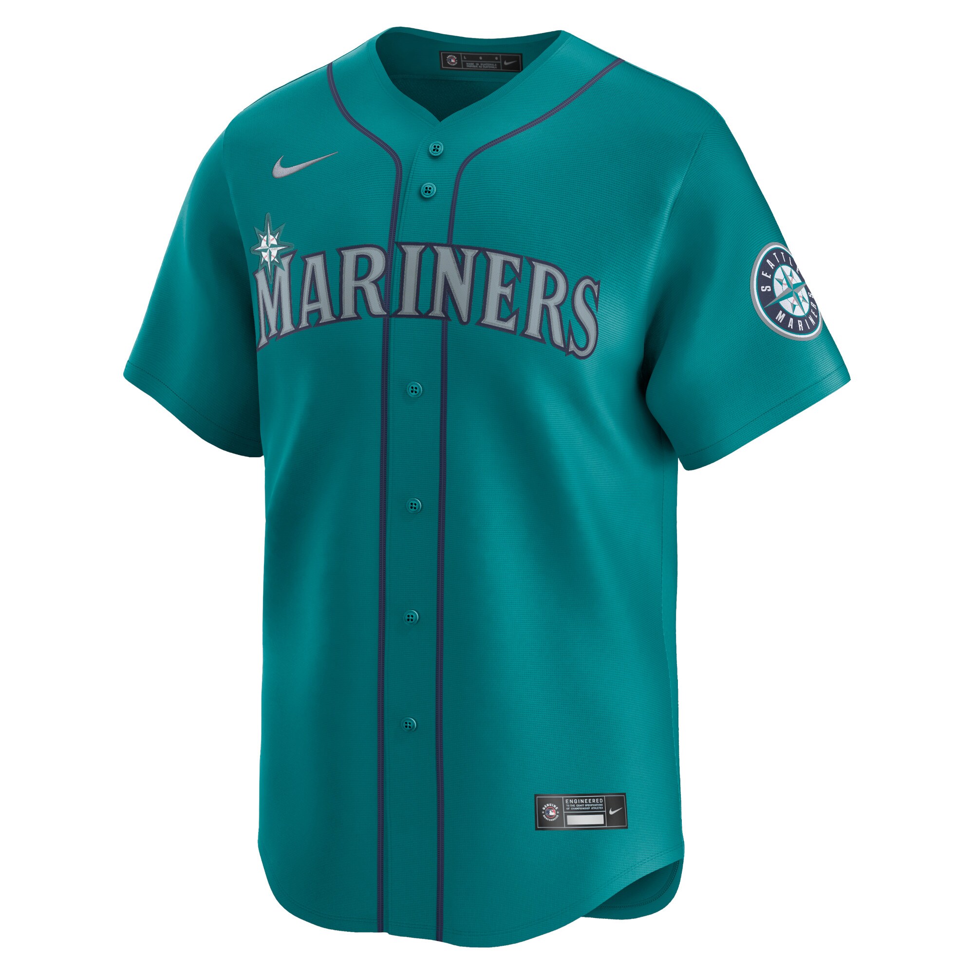 Alternative view of Men's Seattle Mariners Julio Rodríguez Aqua Alternate Limited Player Jersey 