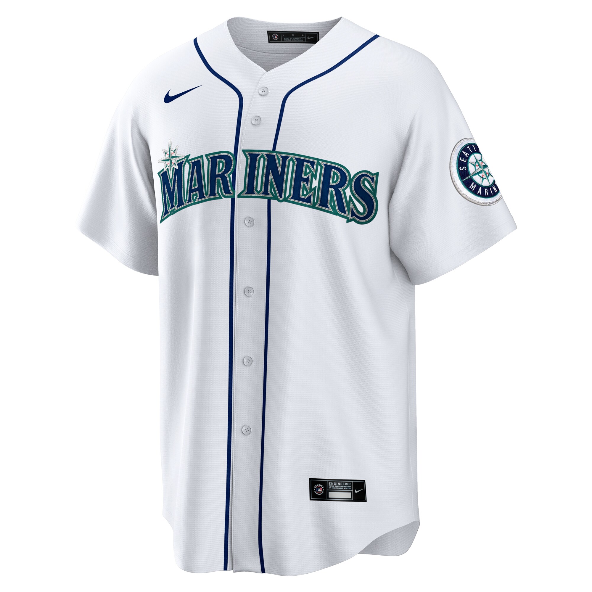 Alternative view of Men's Seattle Mariners Julio Rodríguez White Home Jersey 