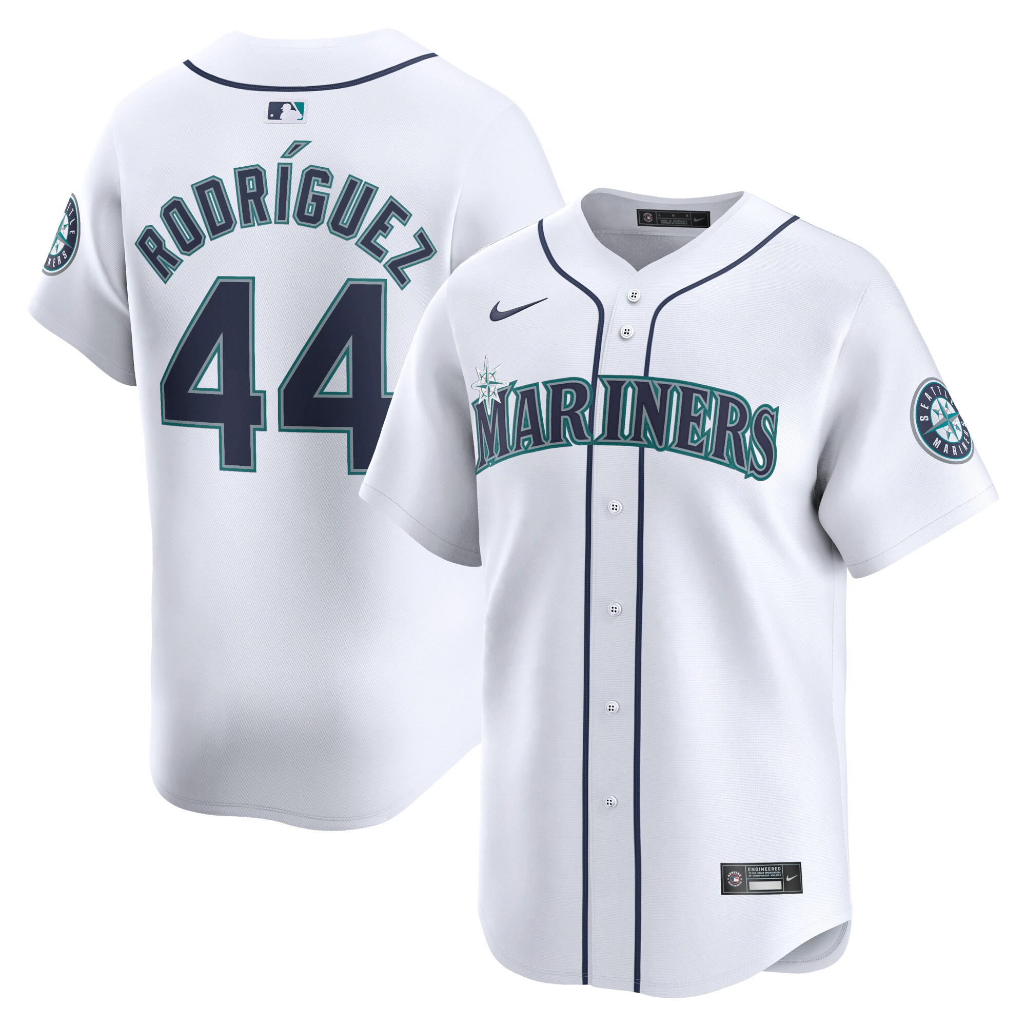 Men's Seattle Mariners Julio Rodríguez White Home Limited Player Jersey 