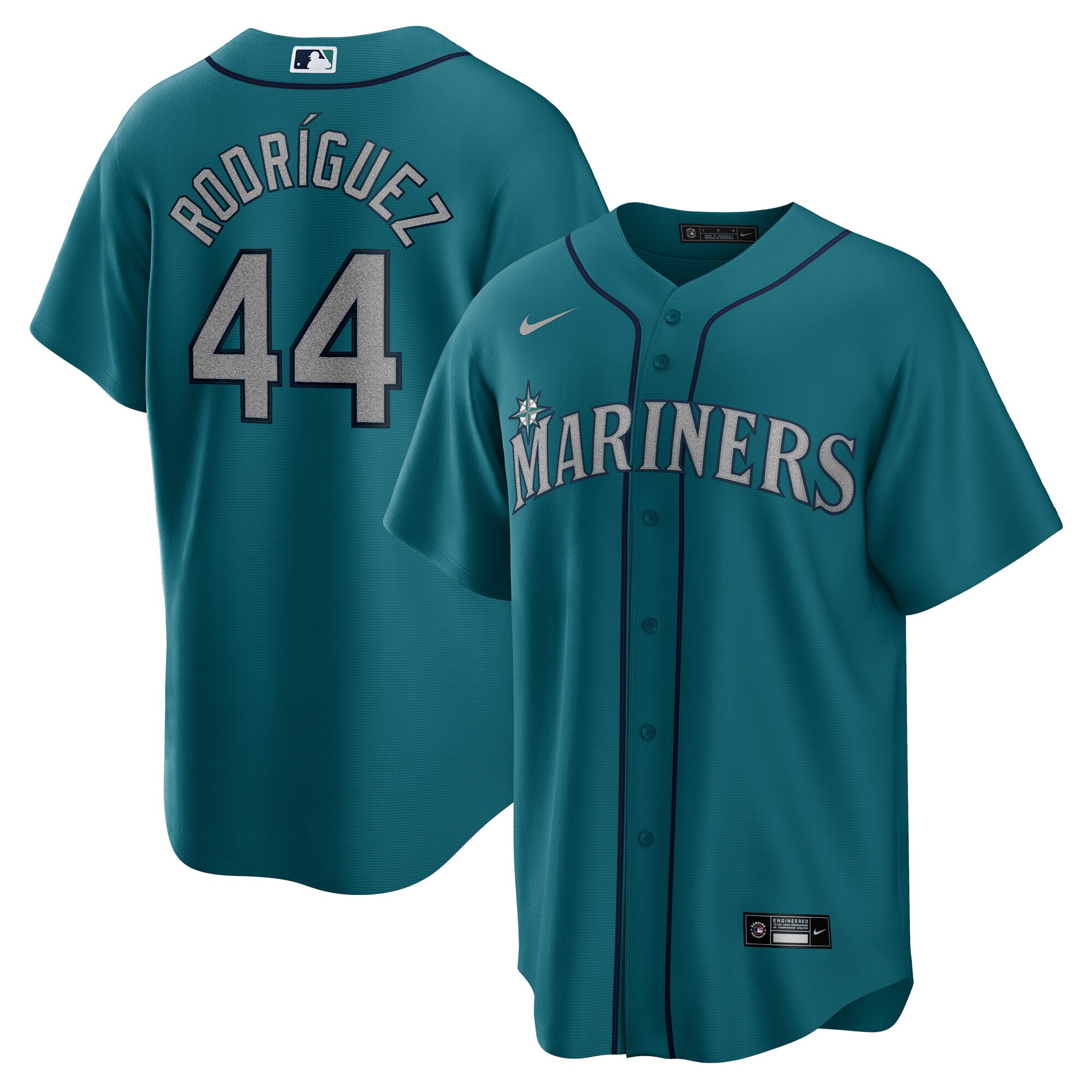 Men's Seattle Mariners Julio Rodriguez Aqua Official Player Jersey 