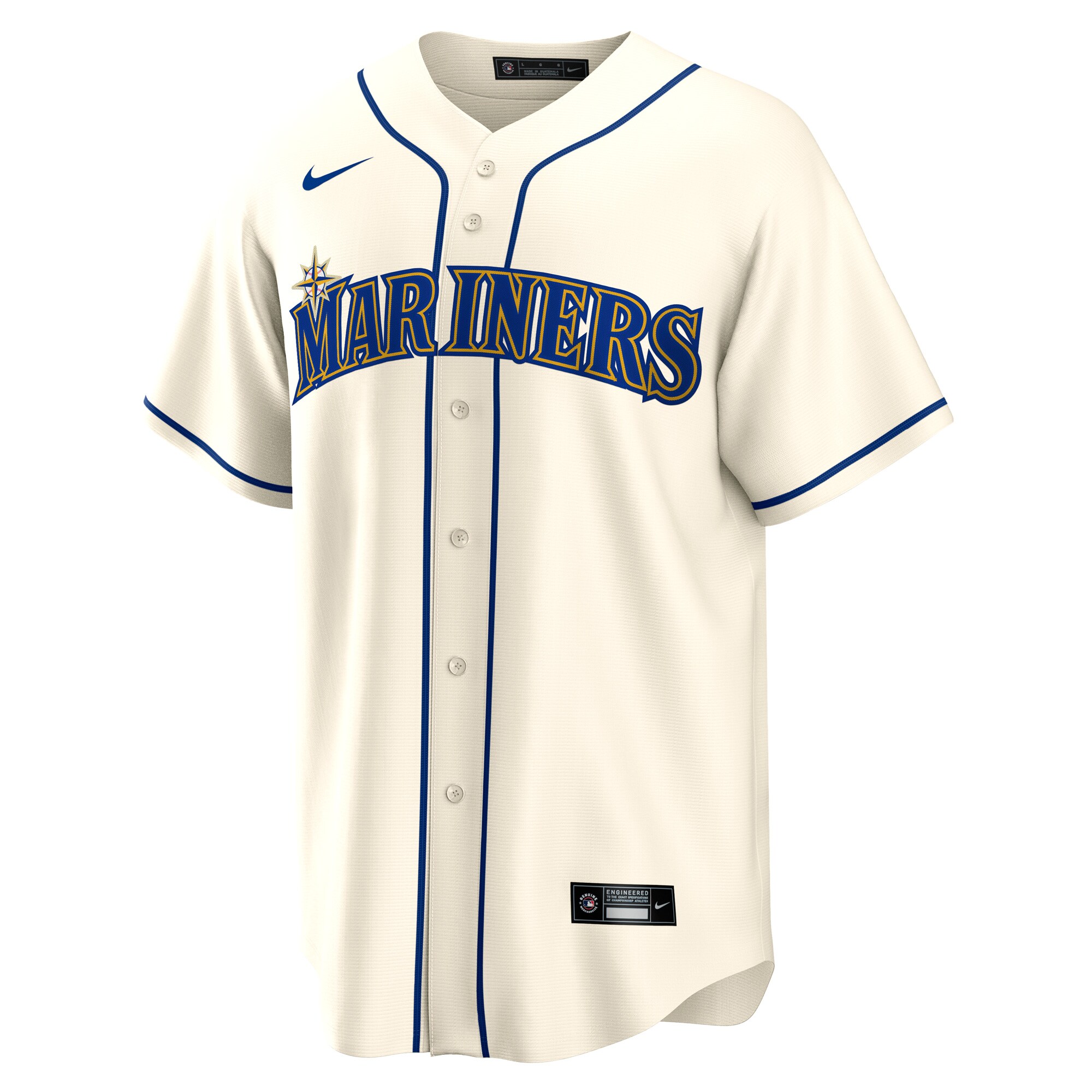 Alternative view of Men's Seattle Mariners Julio Rodriguez Cream Official Player Jersey 
